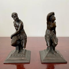 Bronze Figurines of Man and Woman - a Pair