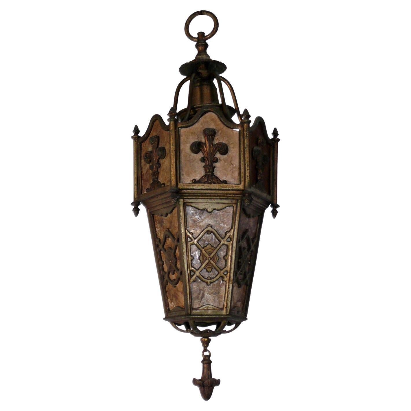 Bronze Finish Mica Lantern or Pendant Chandelier 