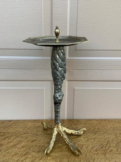 Bronze Finish Ostrich Leg and Talon Occasional Side Table