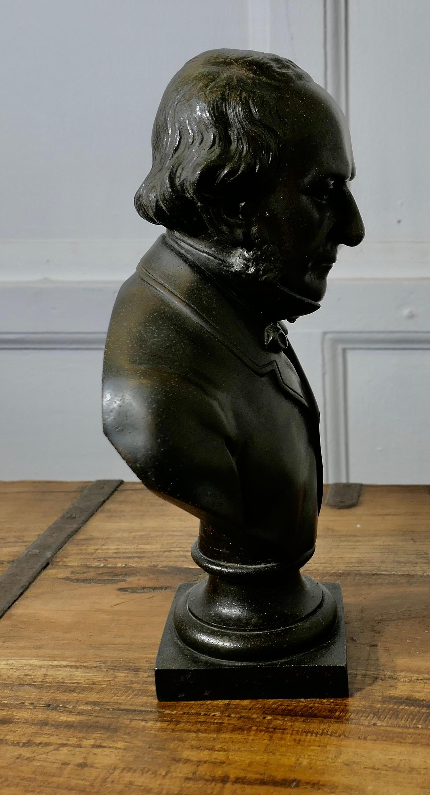 Bronze Finish Spelter Bust William Ewart Gladstone FRS FSS In Good Condition For Sale In Godshill, Isle of Wight