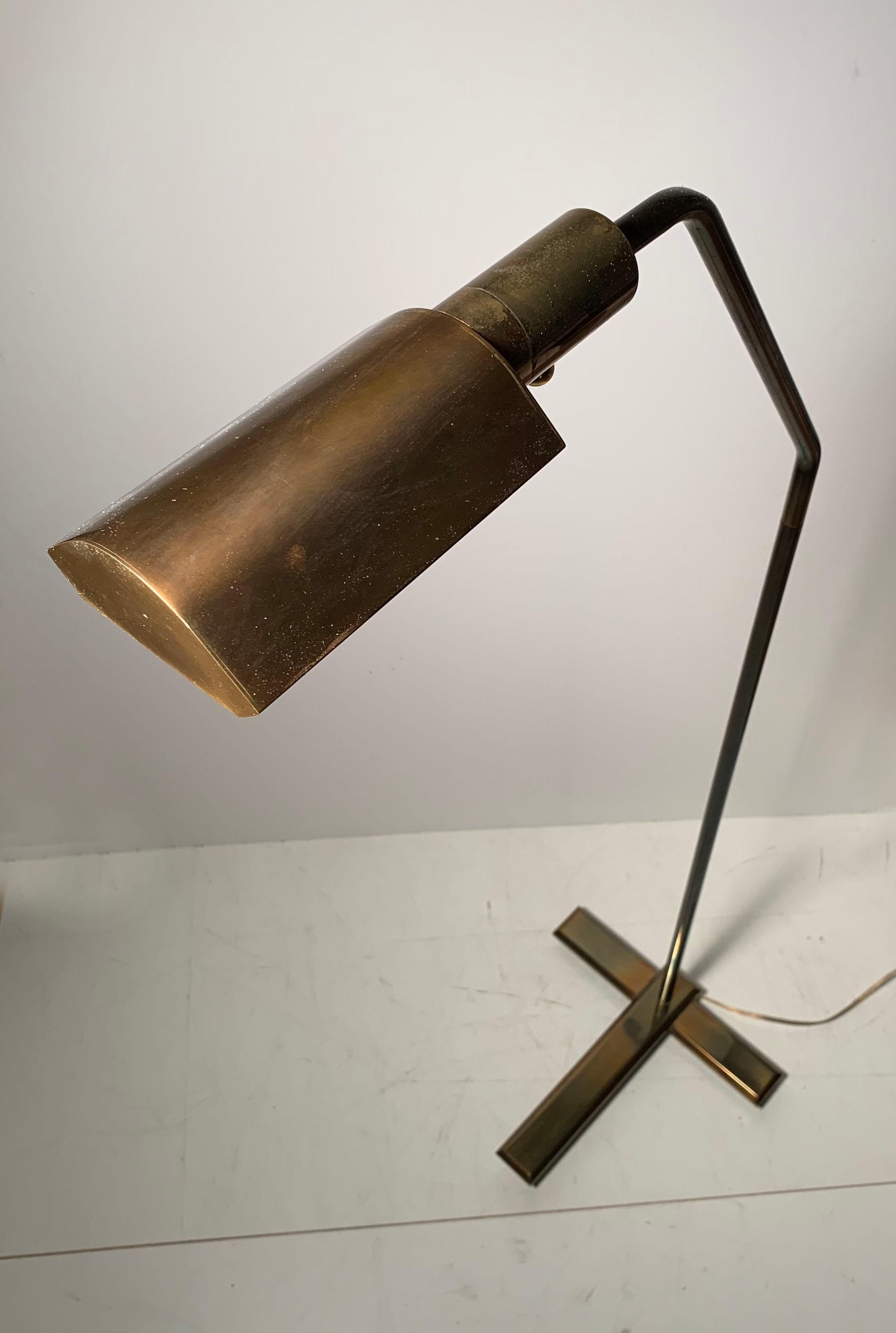 Brass Bronze Finish Task Floor Lamp