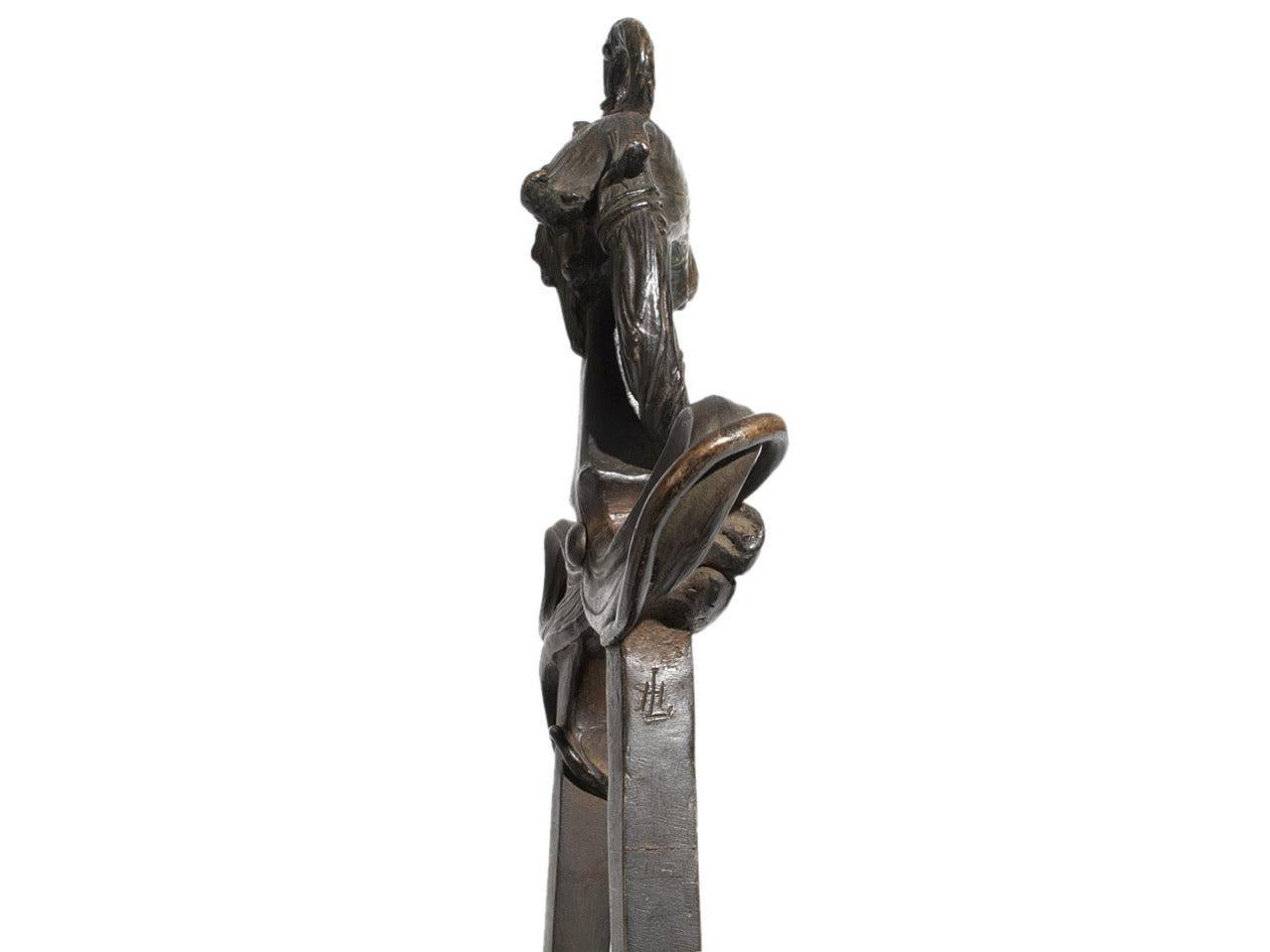 Bronze ‘Fire Tong’ Sculpture by Henri-Louis Levasseur In Fair Condition For Sale In Sagaponack, NY