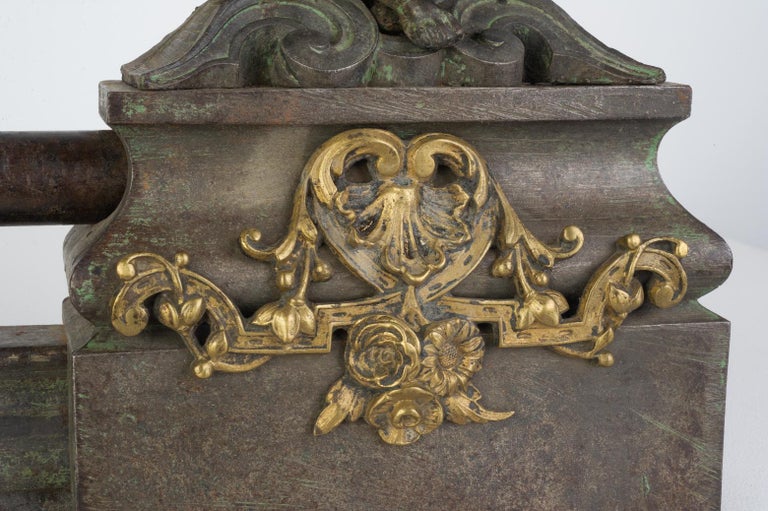 Bronze Fireplace Fender or Faceplate Front Panel with Putti For Sale at