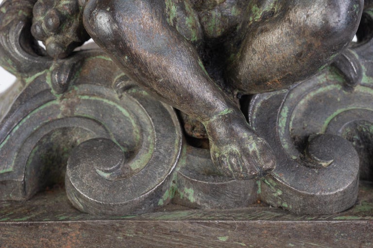 Bronze Fireplace Fender or Faceplate Front Panel with Putti For Sale at