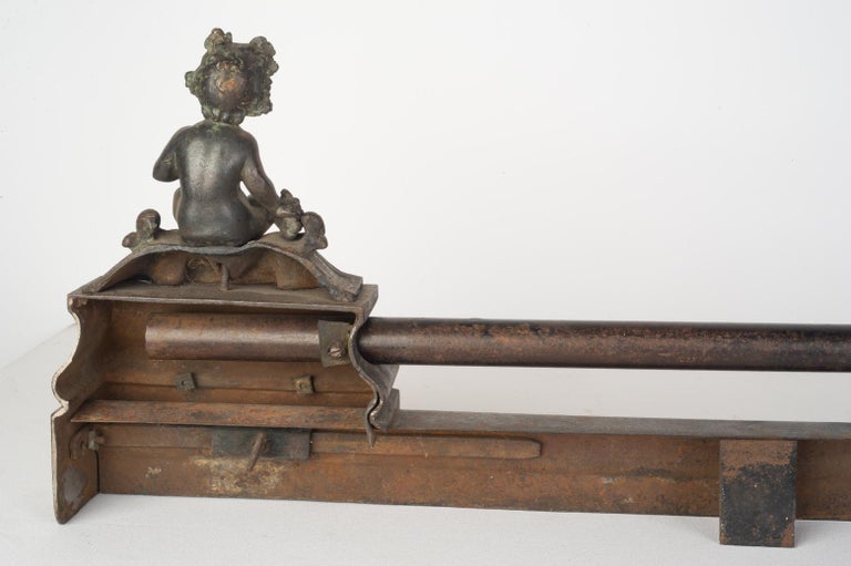 Bronze Fireplace Fender or Faceplate Front Panel with Putti For Sale at
