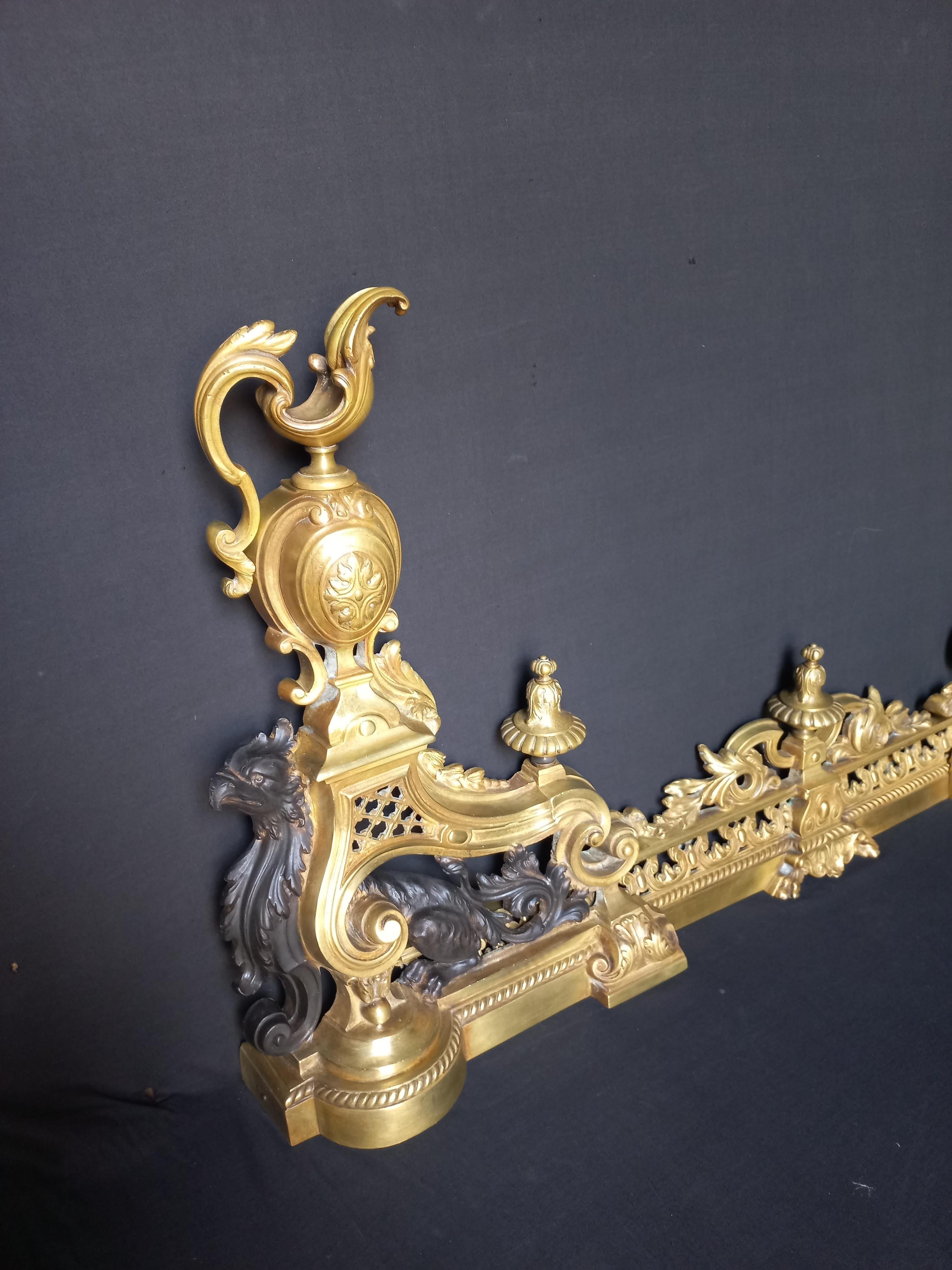 19th Century Bronze Fireplace Front For Sale
