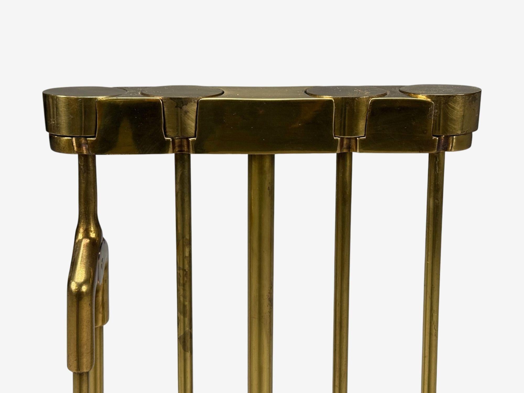 Bronze Fireplace Tool Set with Stand, USA, 20th c. For Sale 1