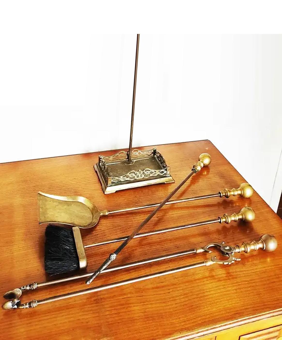 French Bronze Fireplace Utensils From The Early 20th Century or Earlier For Sale
