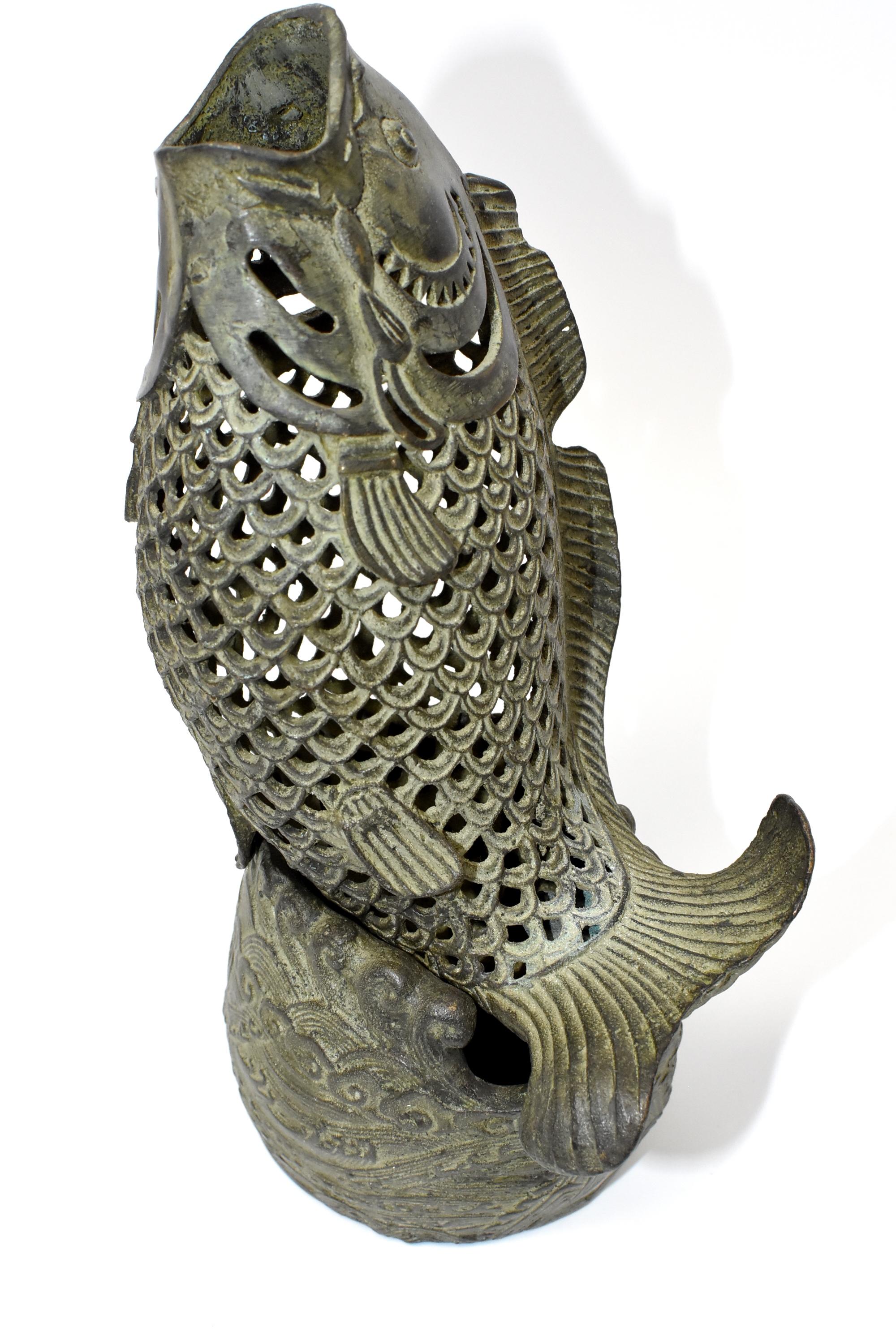 Chinese Bronze Fish Incense Burner, Oriental Censer