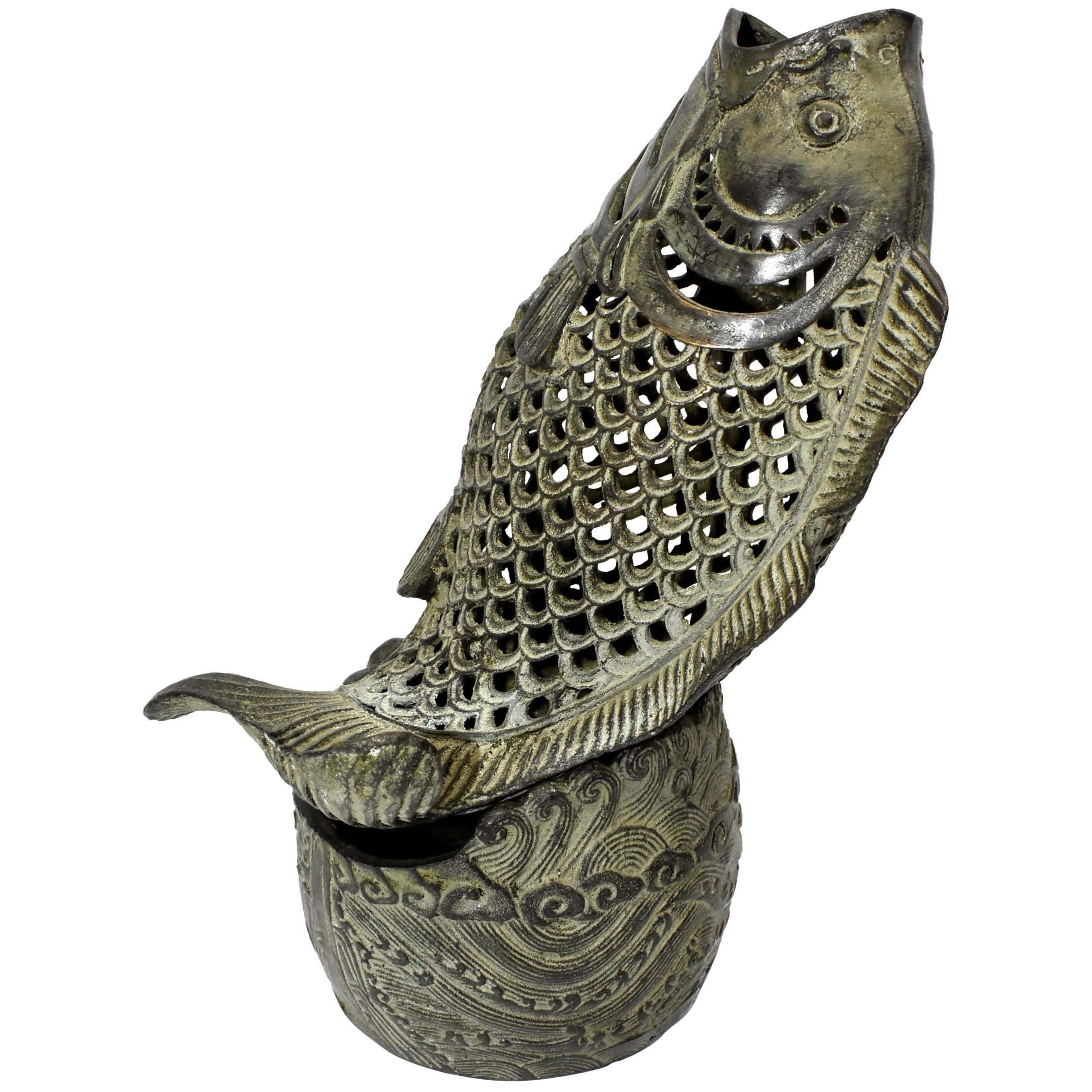 Bronze Fish Incense Burner, Oriental Censer