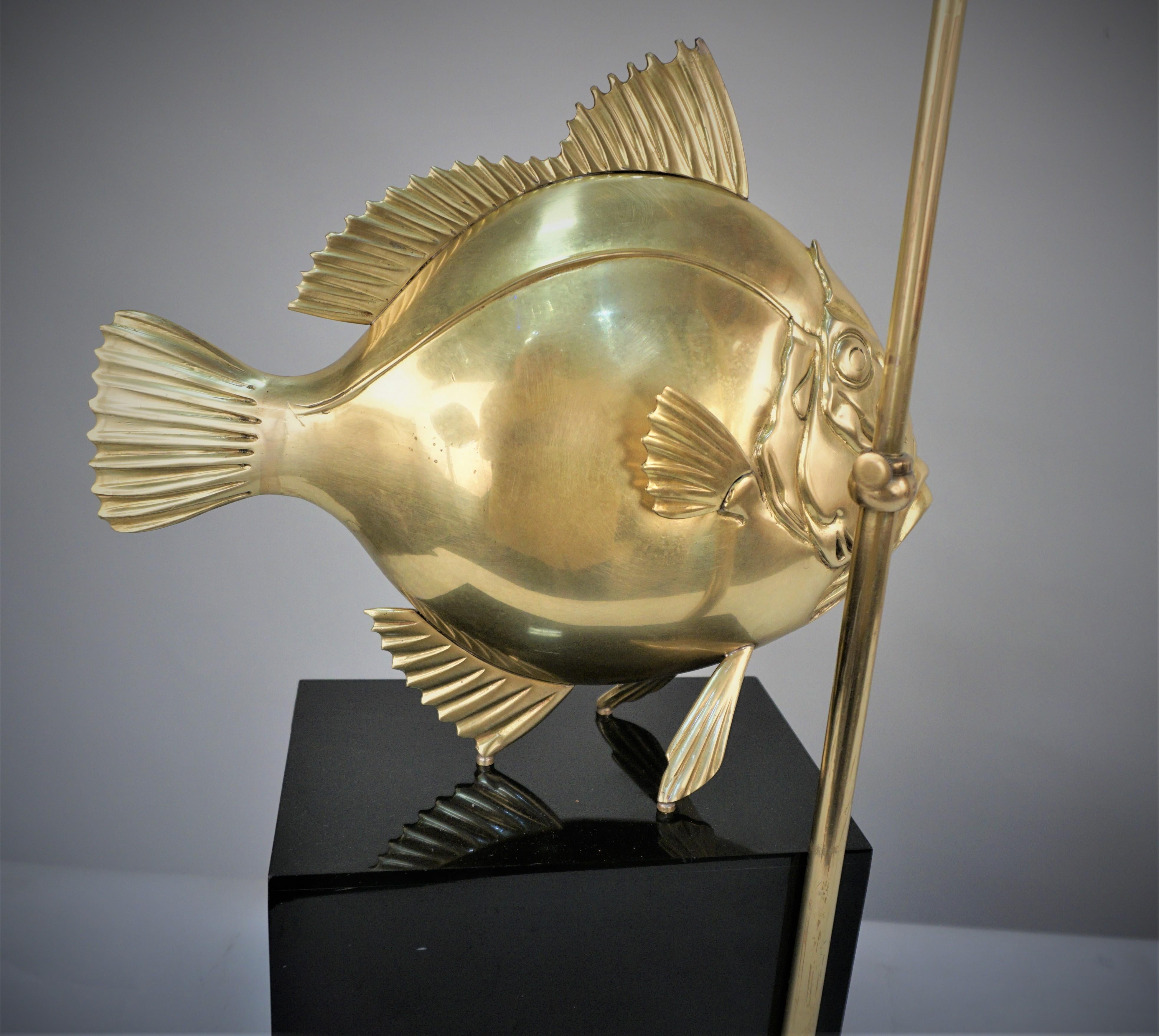 Bronze Fish Lamp by Pargos 2
