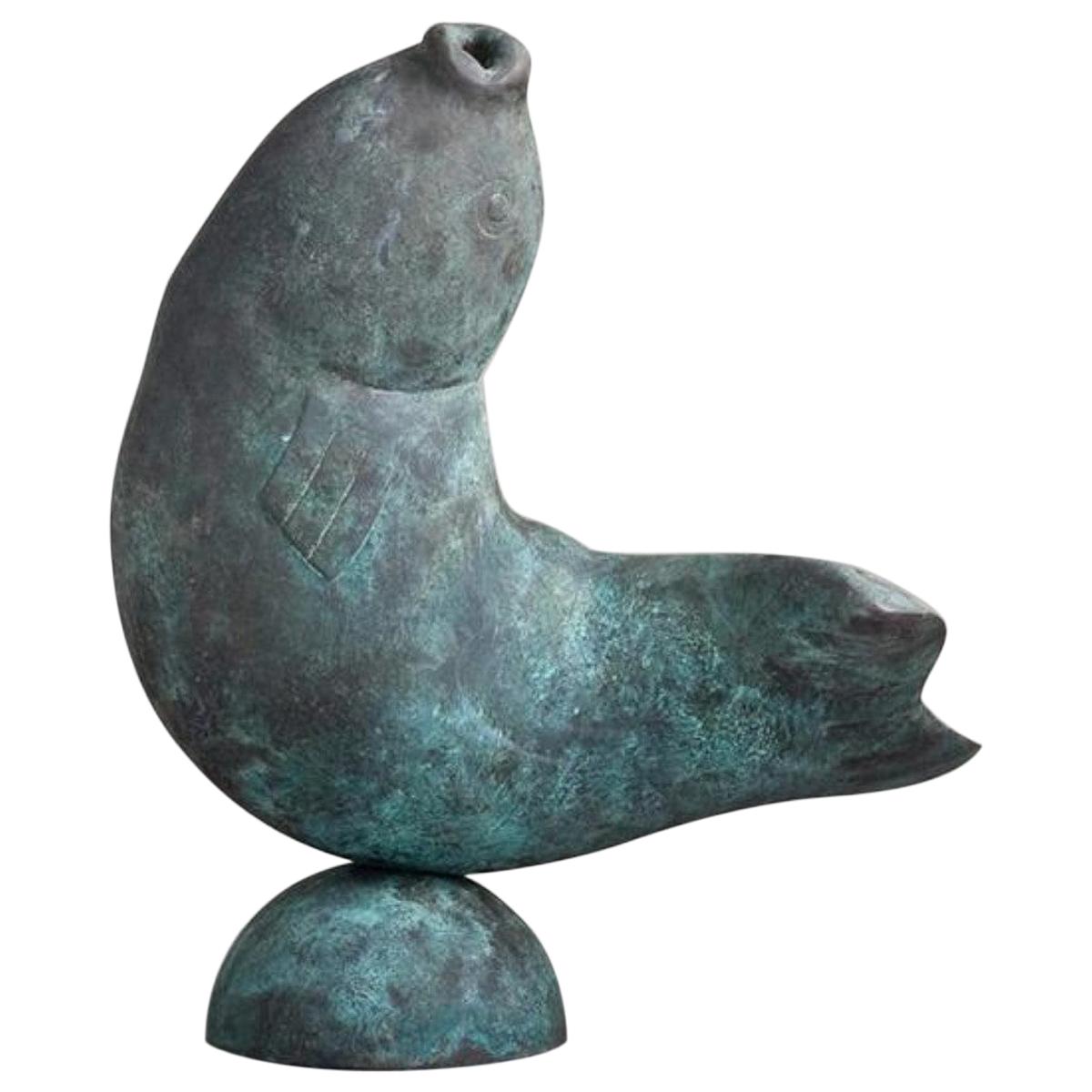 Bronze Fish Sculpture After Willy Kreitz
