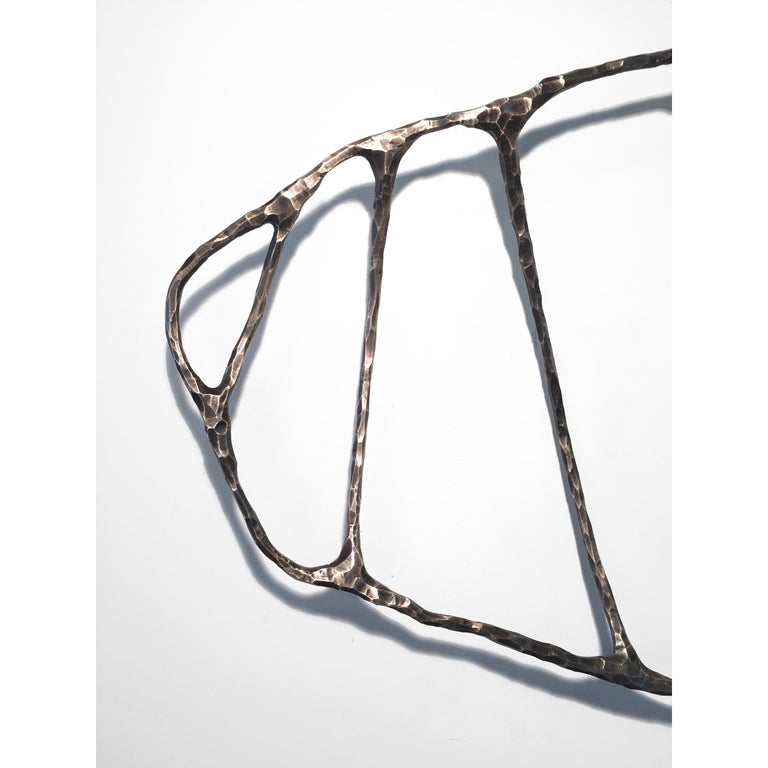 Cast bronze sculpture from Steven Haulenbeek’s Fishbone collection. 

The Fishbone sculptures were created as small scale pieces that explored the lost wax casting process and particularly the capability of cast bronze to create a thin delicate