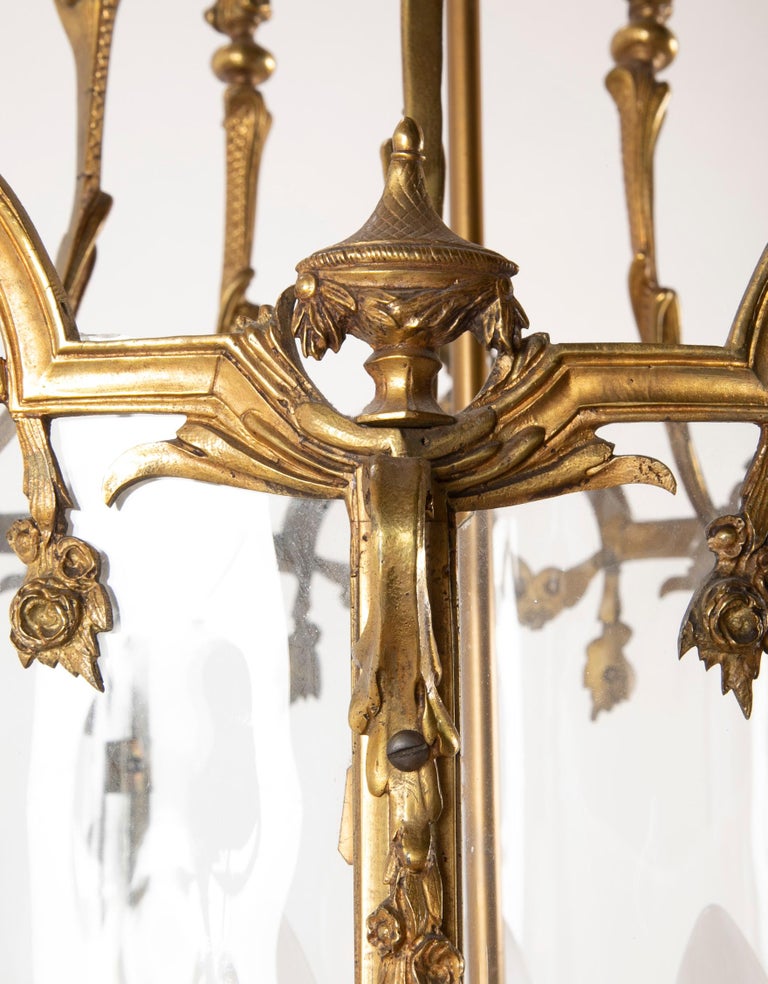 Bronze Five Sided Neo-Classic Form Lantern Bronze Five Sided Neo-Classic Form Lantern