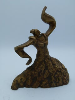 Sculpture de danseuse flamenco en bronze par Manuel Rovira