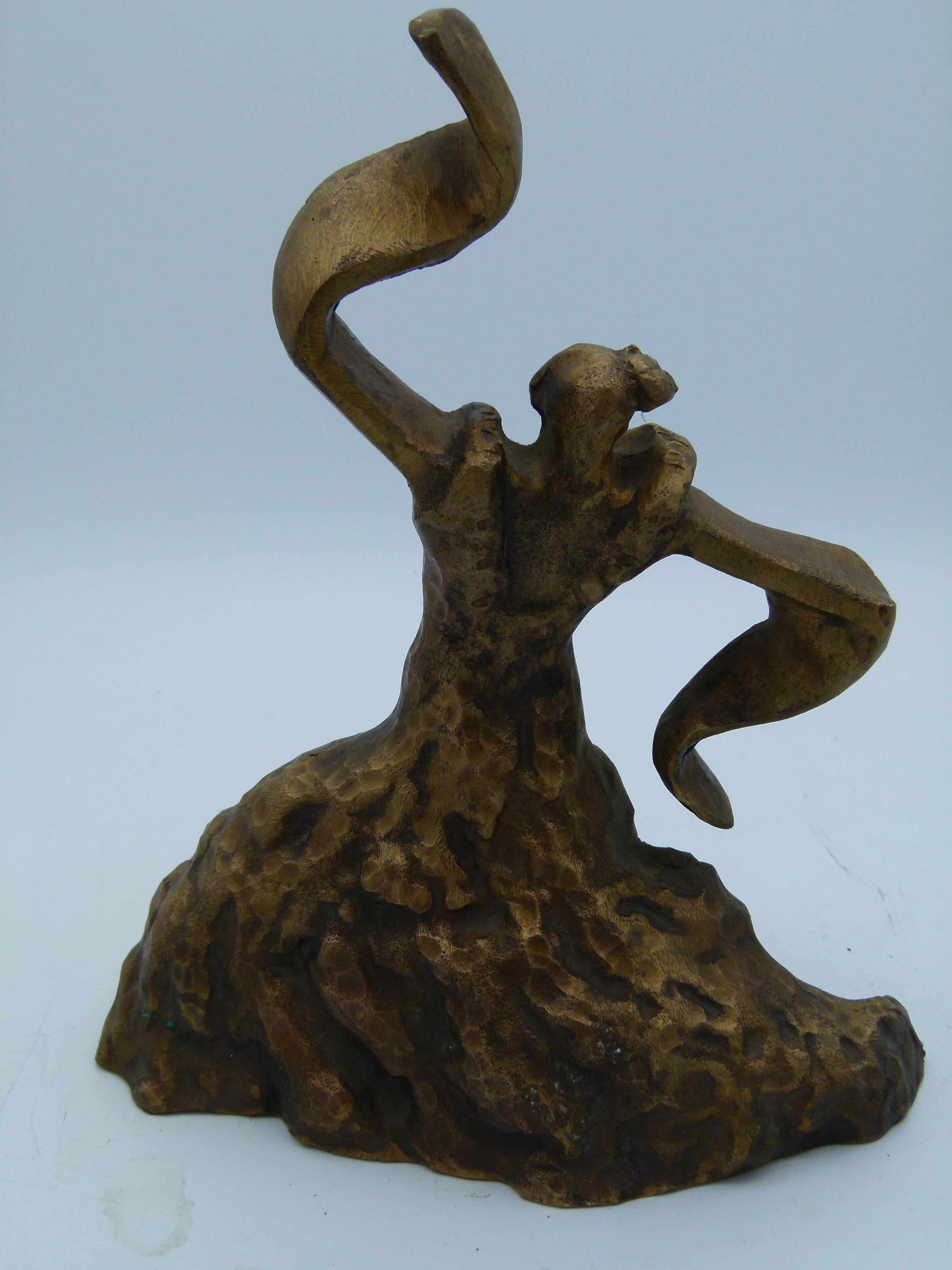 20th Century Bronze Flamenco Dancer Sculpture by Manuel Rovira