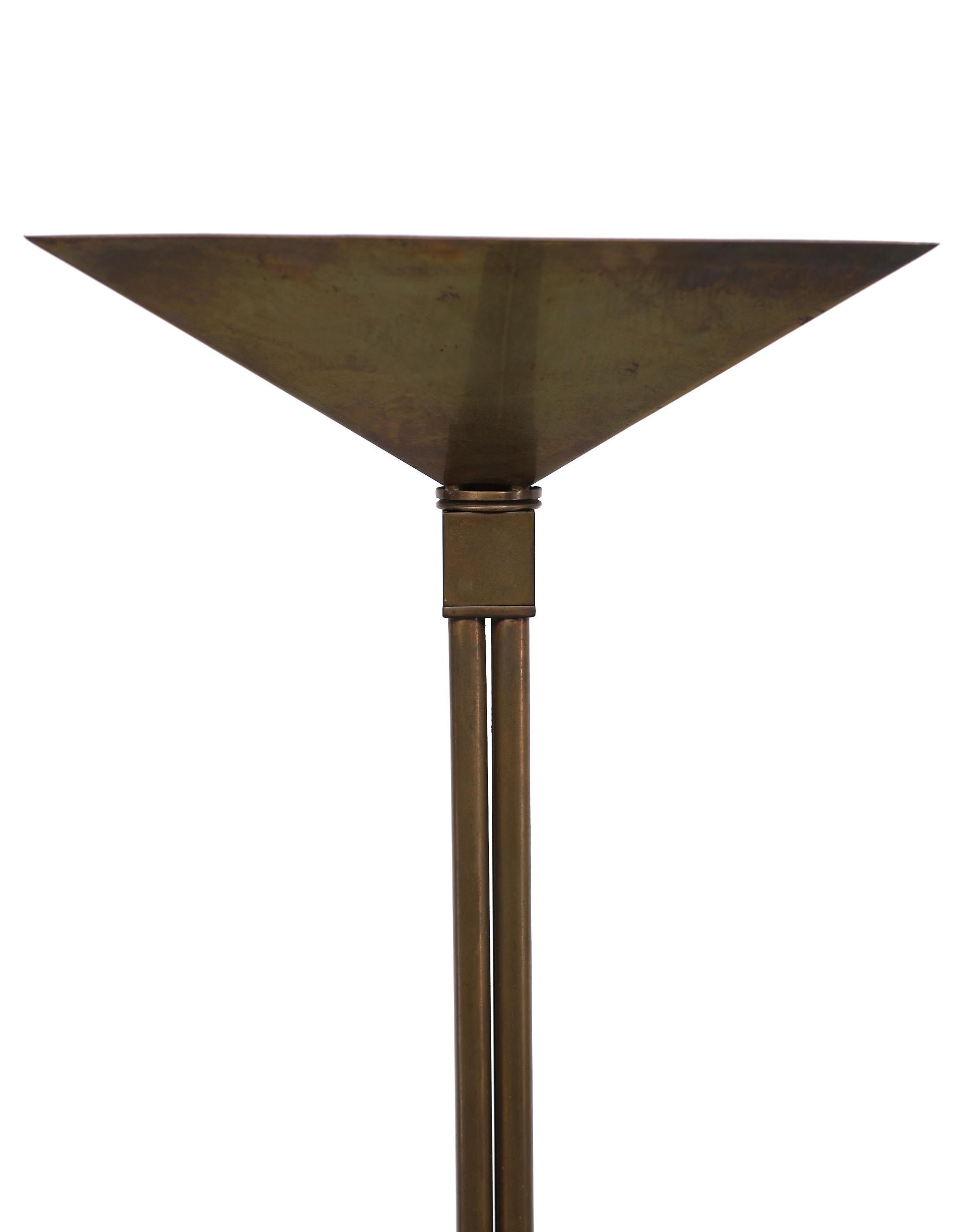 Art Deco Bronze Floor Lamp by Deknudt, Belgium, 1970s For Sale