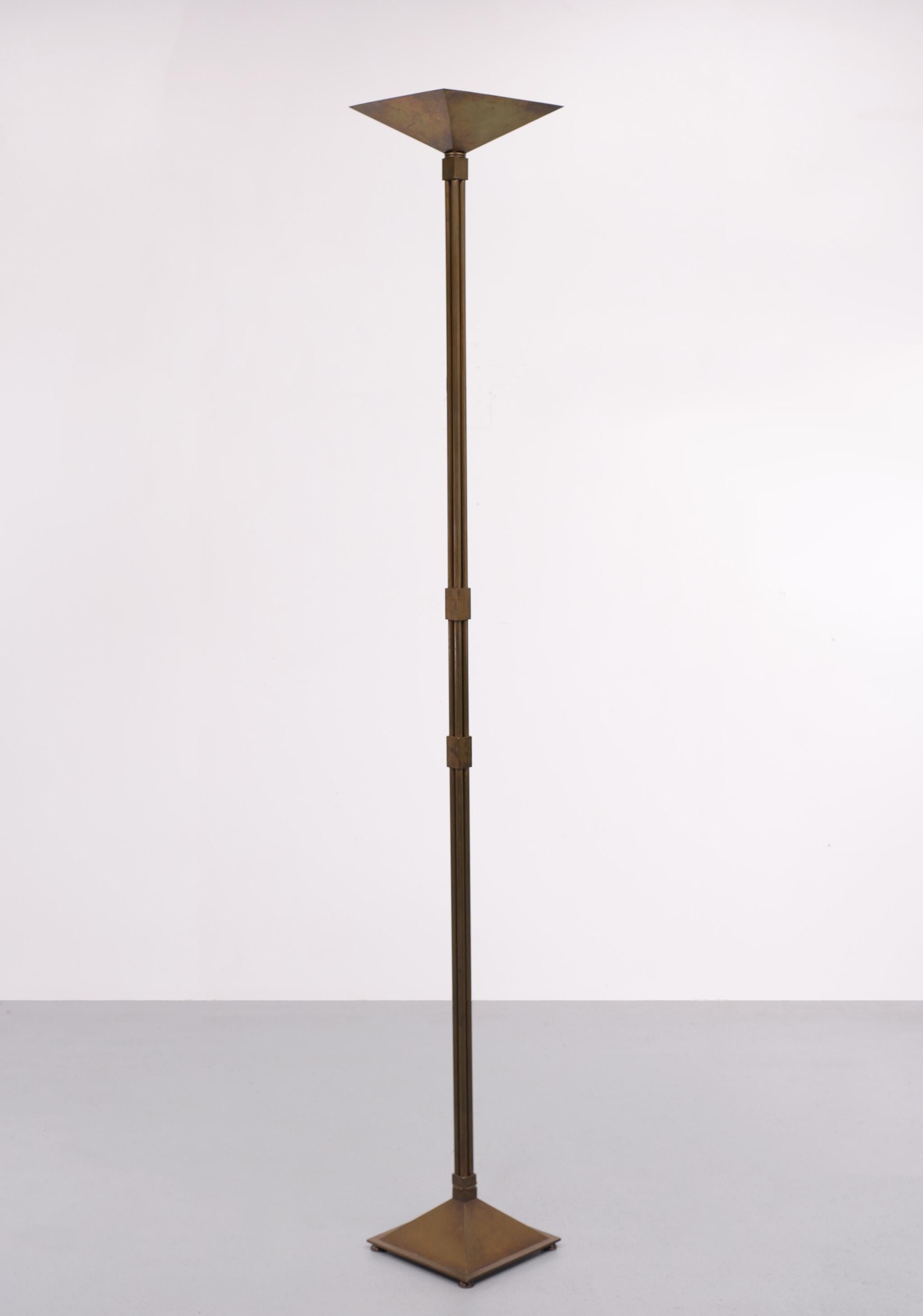 Late 20th Century Bronze Floor Lamp by Deknudt, Belgium, 1970s For Sale