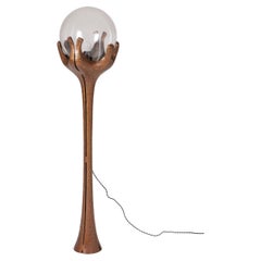 Lampada da terra in bronzo