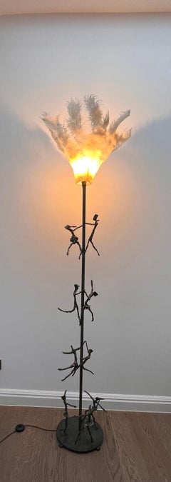 Bronze Floor Lamp titled 'Salsa'. Handcrafted, and cast. One of a Kind