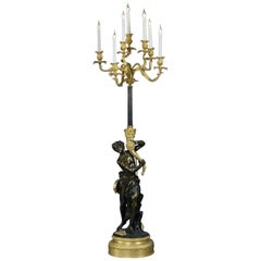 Stehleuchter aus Bronze nach einem Modell von Clodion, um 1880