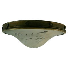 Lampada da incasso in bronzo con ruota floreale e vetro incernierato, 1910