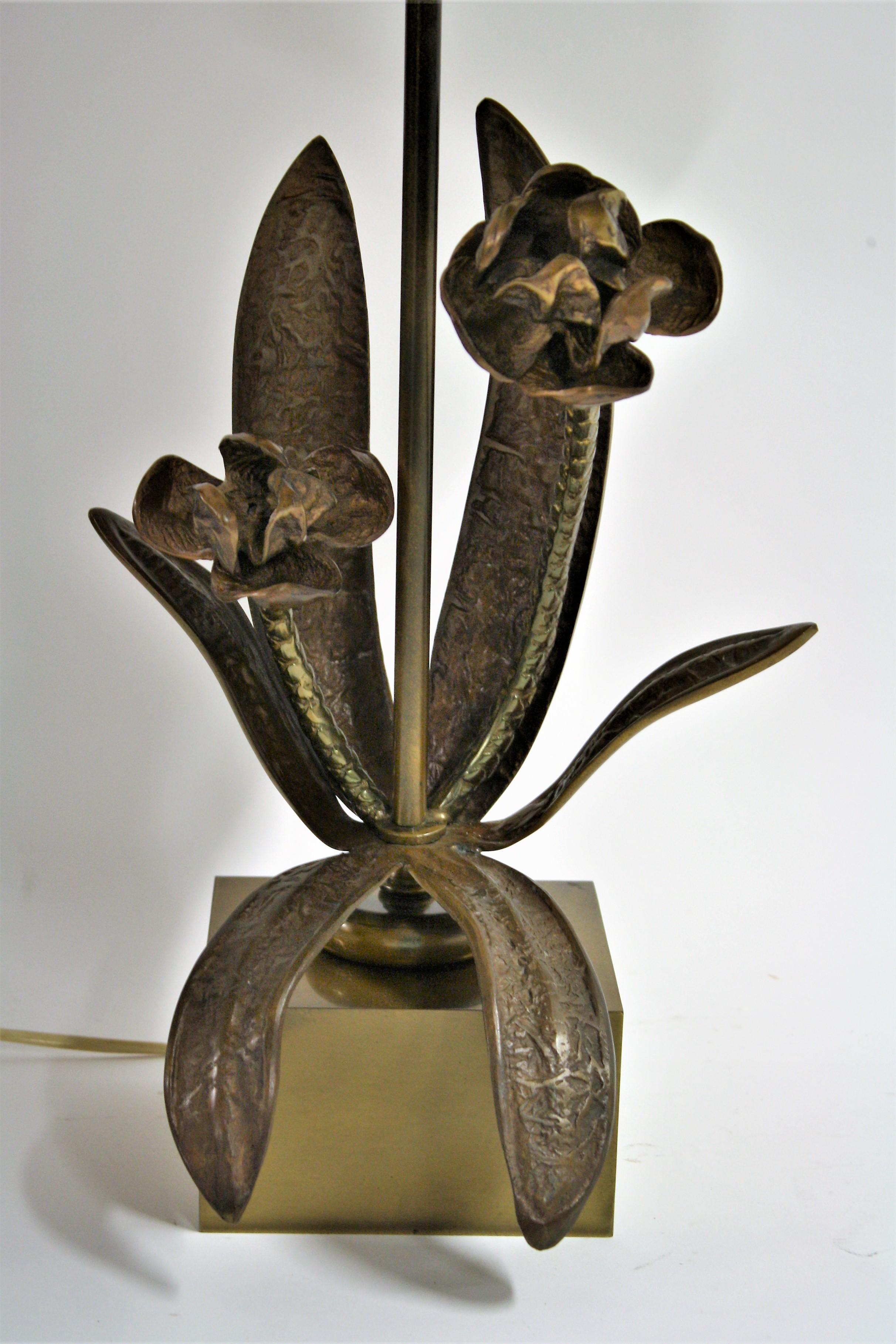 Bronze Flower Table Lamp, 1960s 6