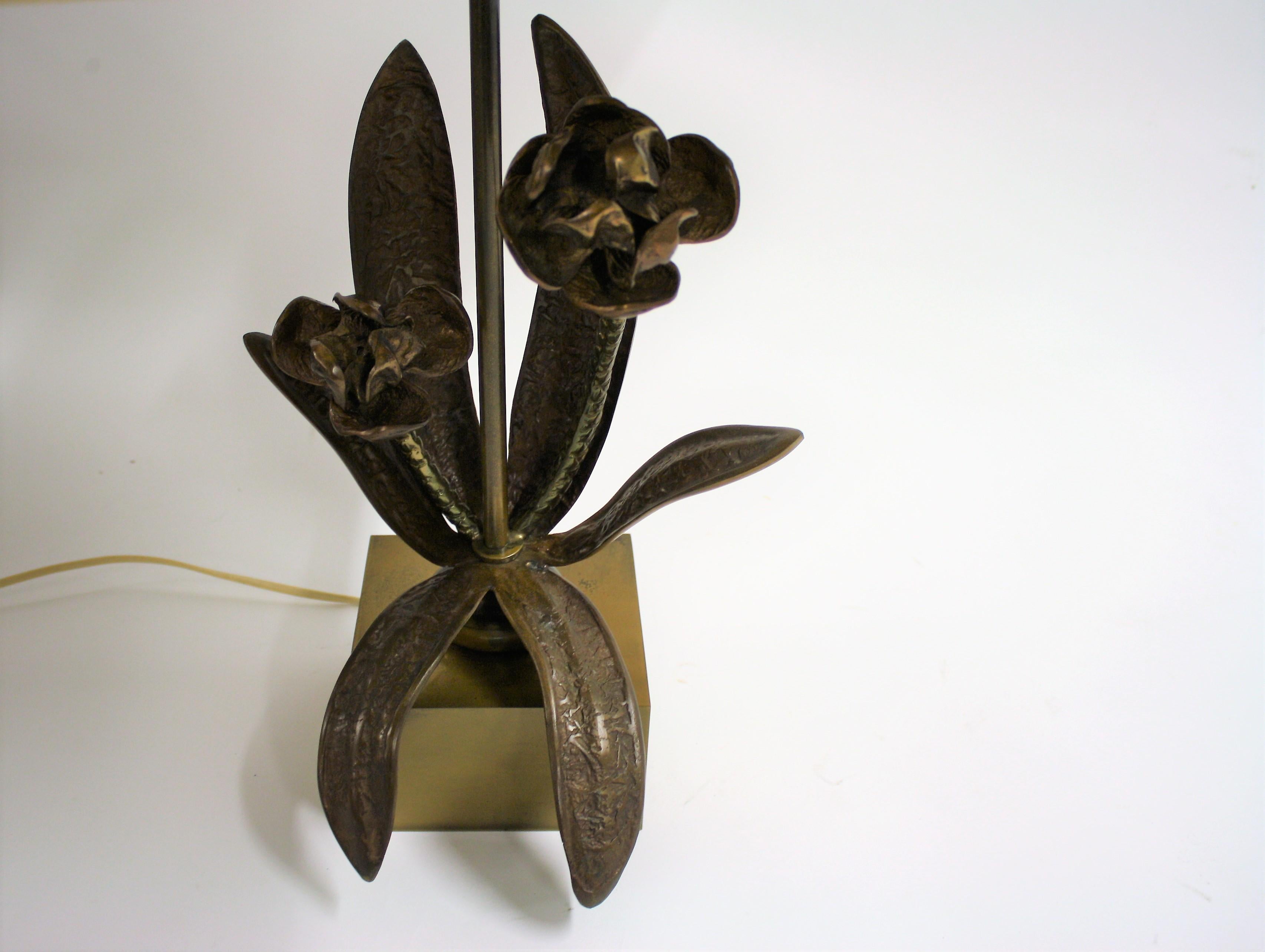 Bronze Flower Table Lamp, 1960s 7