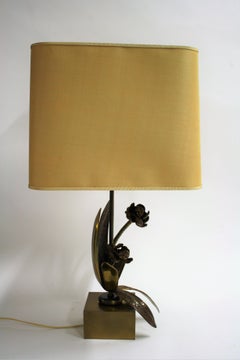 Bronze Flower Table Lamp, 1960s