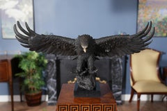Bronze Flying Eagle on Marble Base
