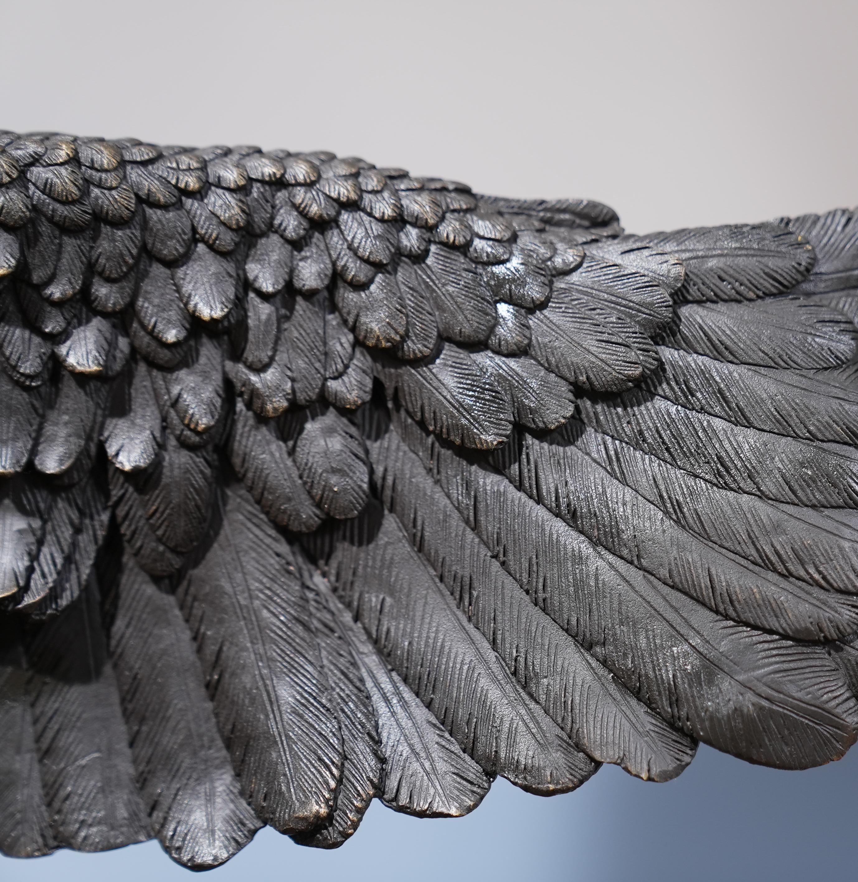 Bronze Flying Eagle on Marble Base For Sale 2