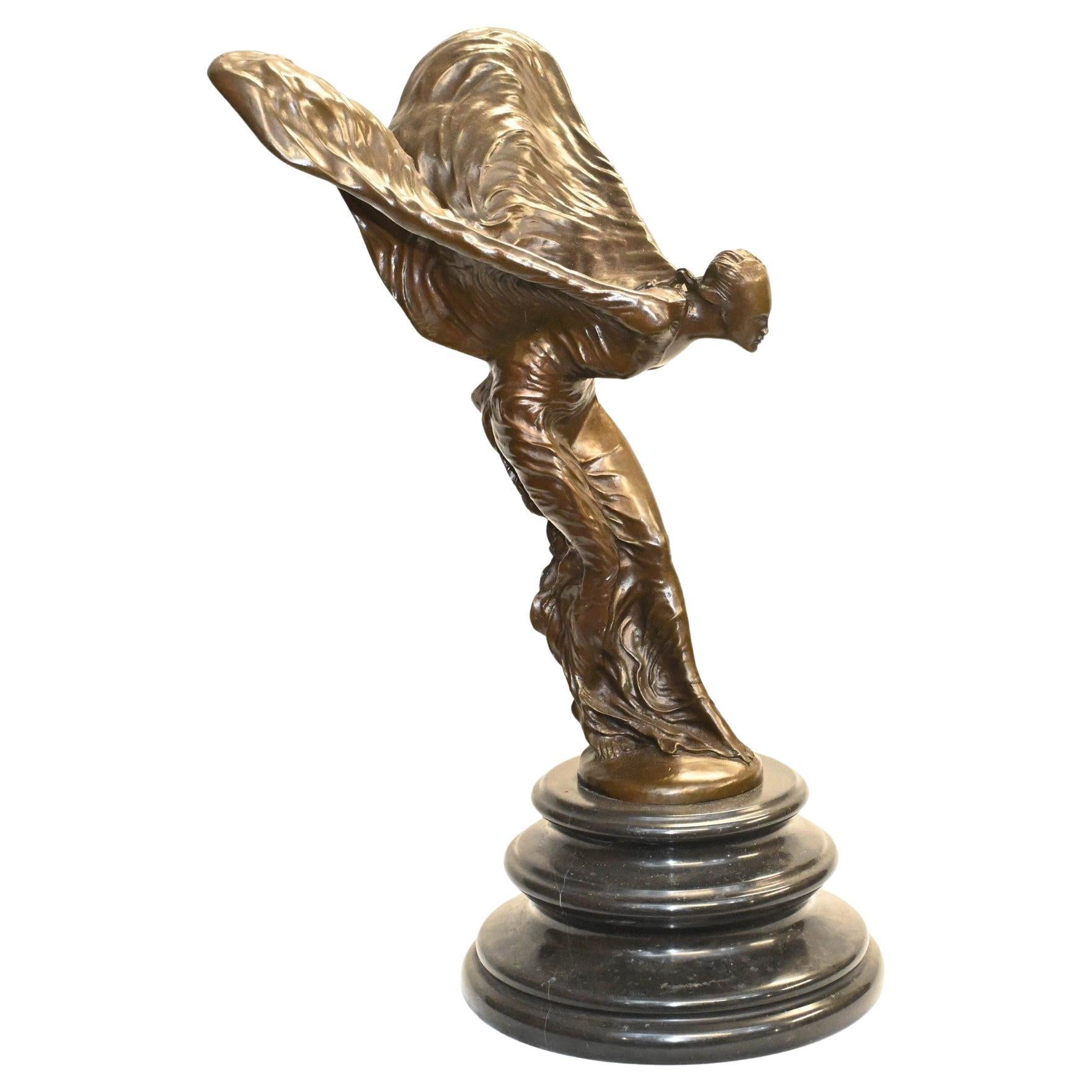 Bronze Flying Lady Statue Charles Skyes Spirt of Ecstacy