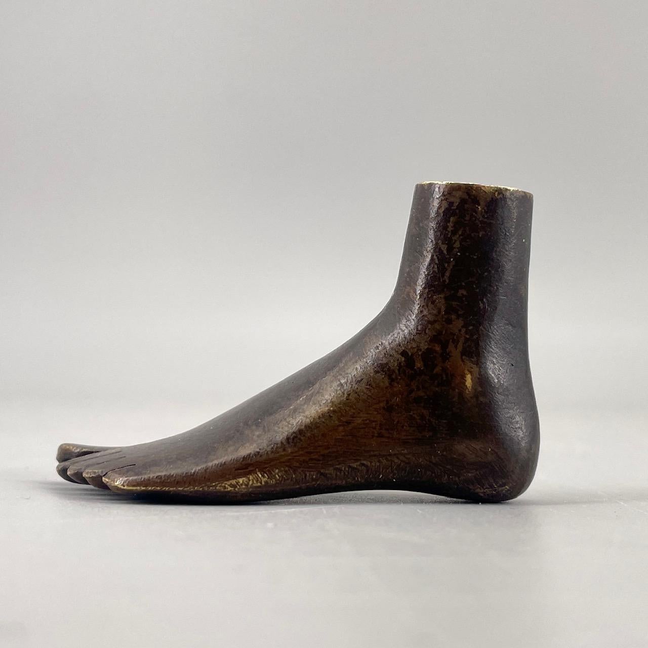 Bronze Foot an Early Example from the Carl Aubock Workshop Sculpture Paperweight In Fair Condition For Sale In Hyattsville, MD