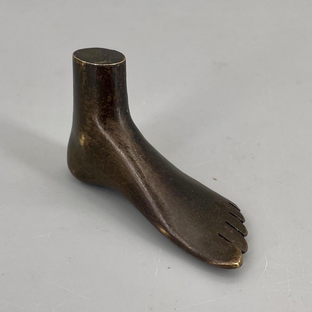 Mid-20th Century Bronze Foot an Early Example from the Carl Aubock Workshop Sculpture Paperweight For Sale