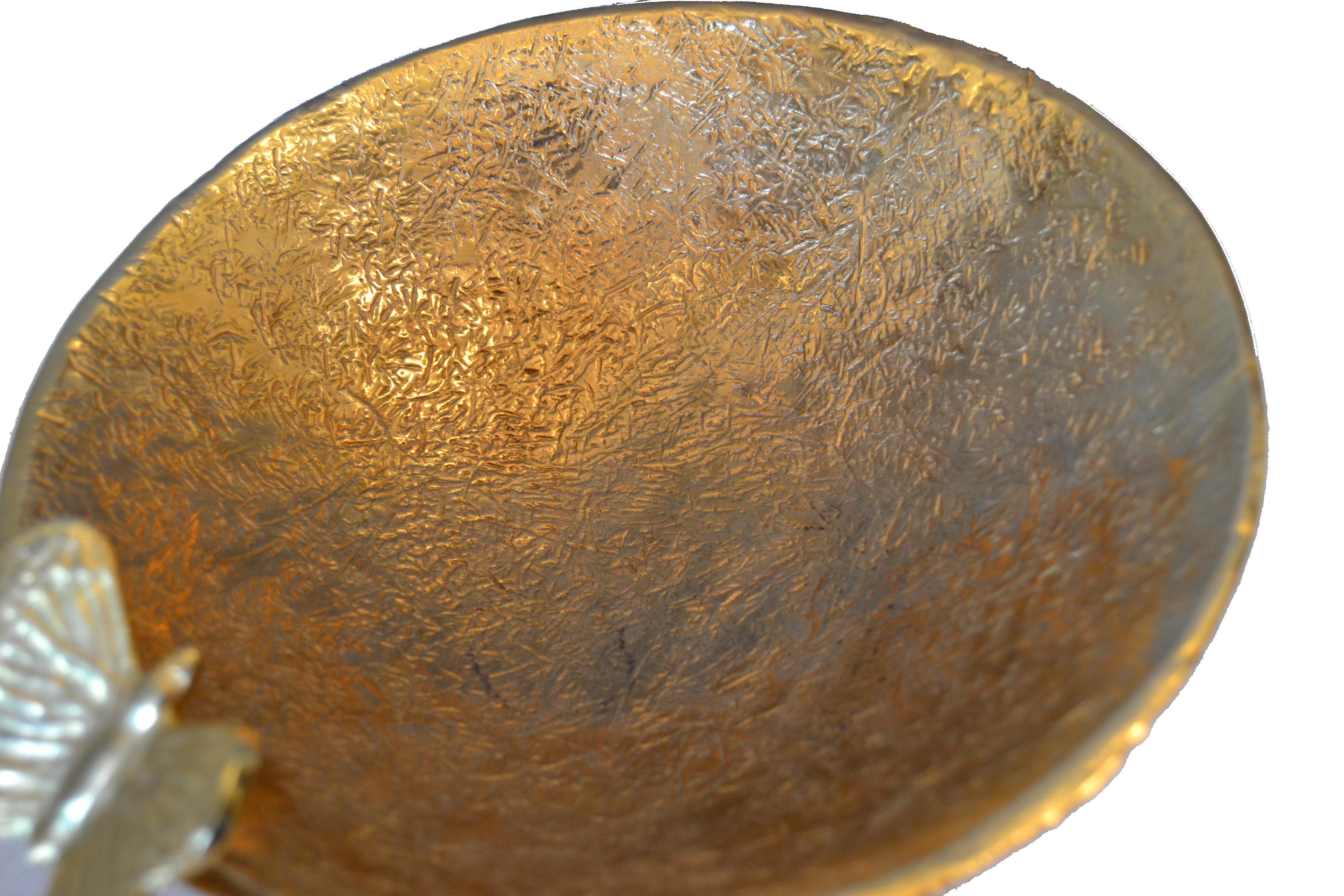 Bronze Footed Bowl with Butterfly 2