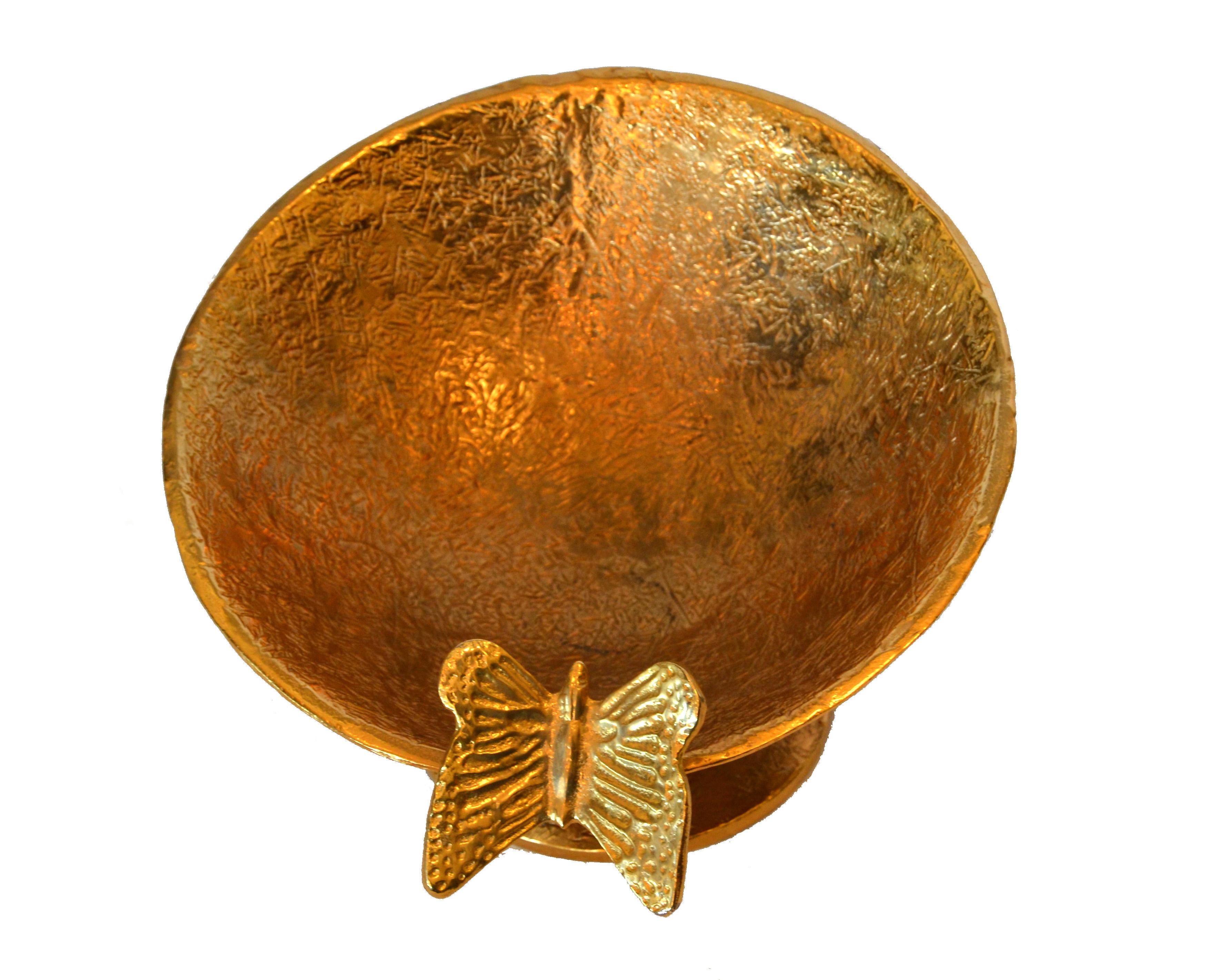 Bronze Footed Bowl with Butterfly 3