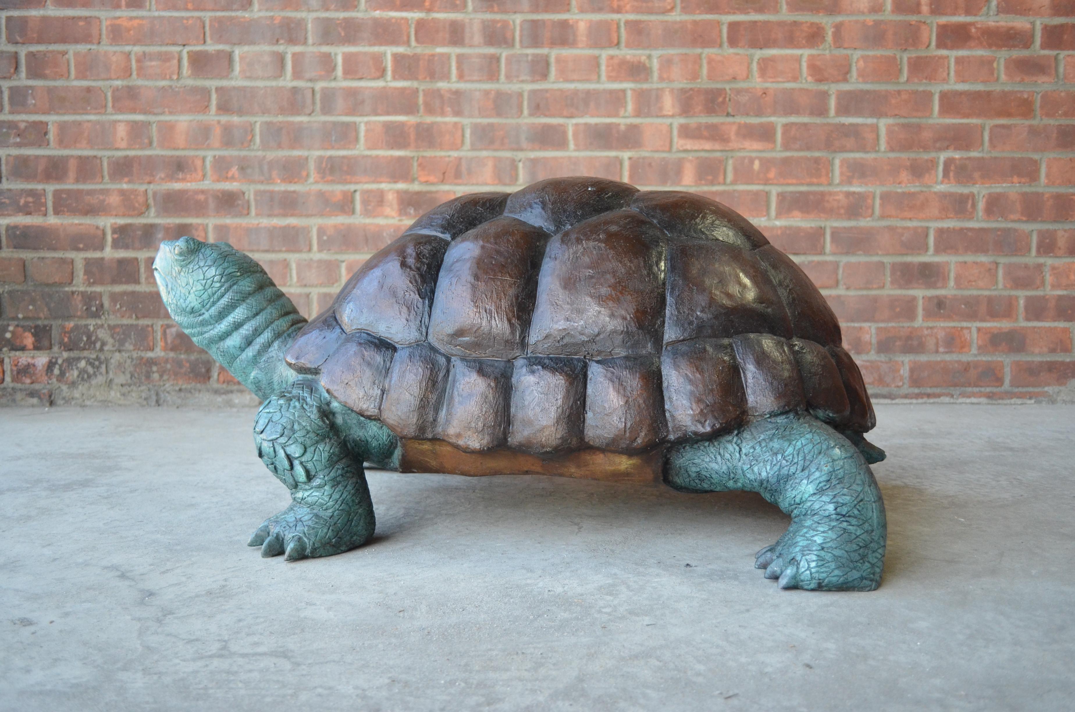 Bronze Fountain Garden Turtle Sculpture For Sale 4