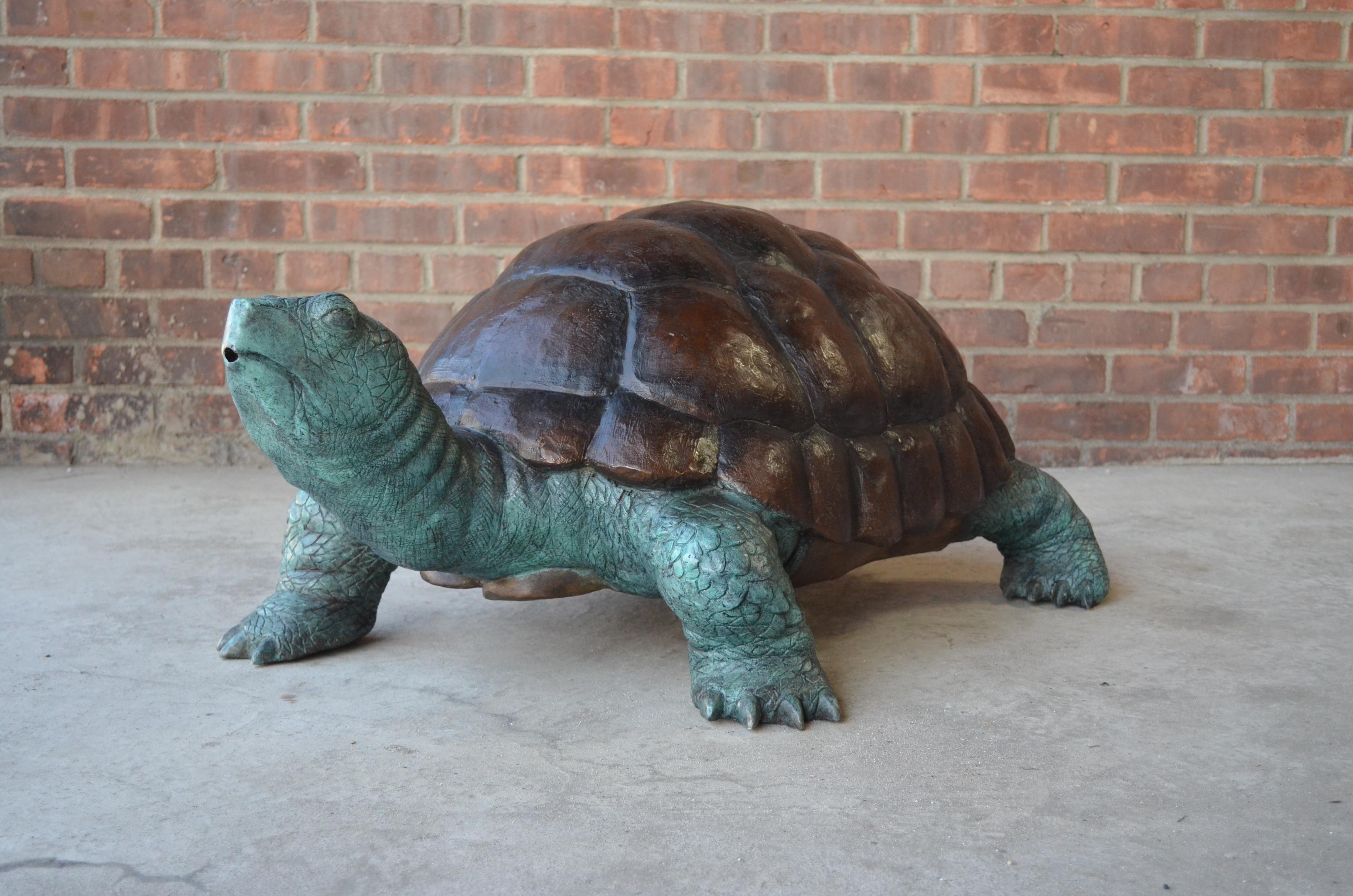 Bronze Fountain Garden Turtle Sculpture For Sale 5