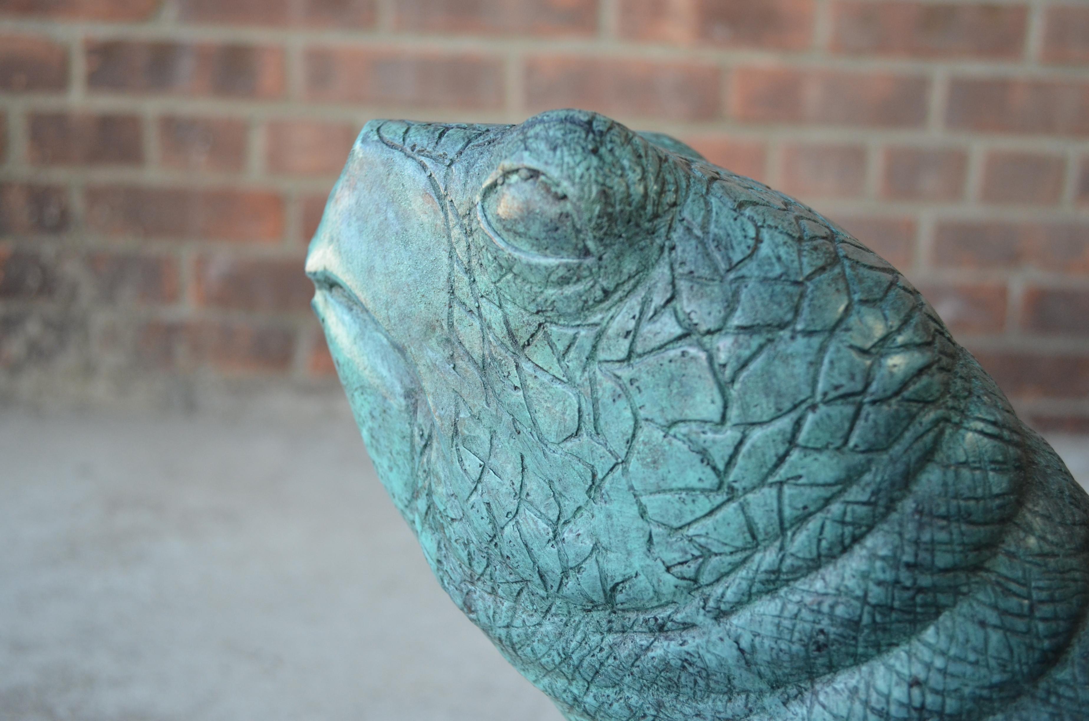 Bronze Fountain Garden Turtle Sculpture For Sale 6