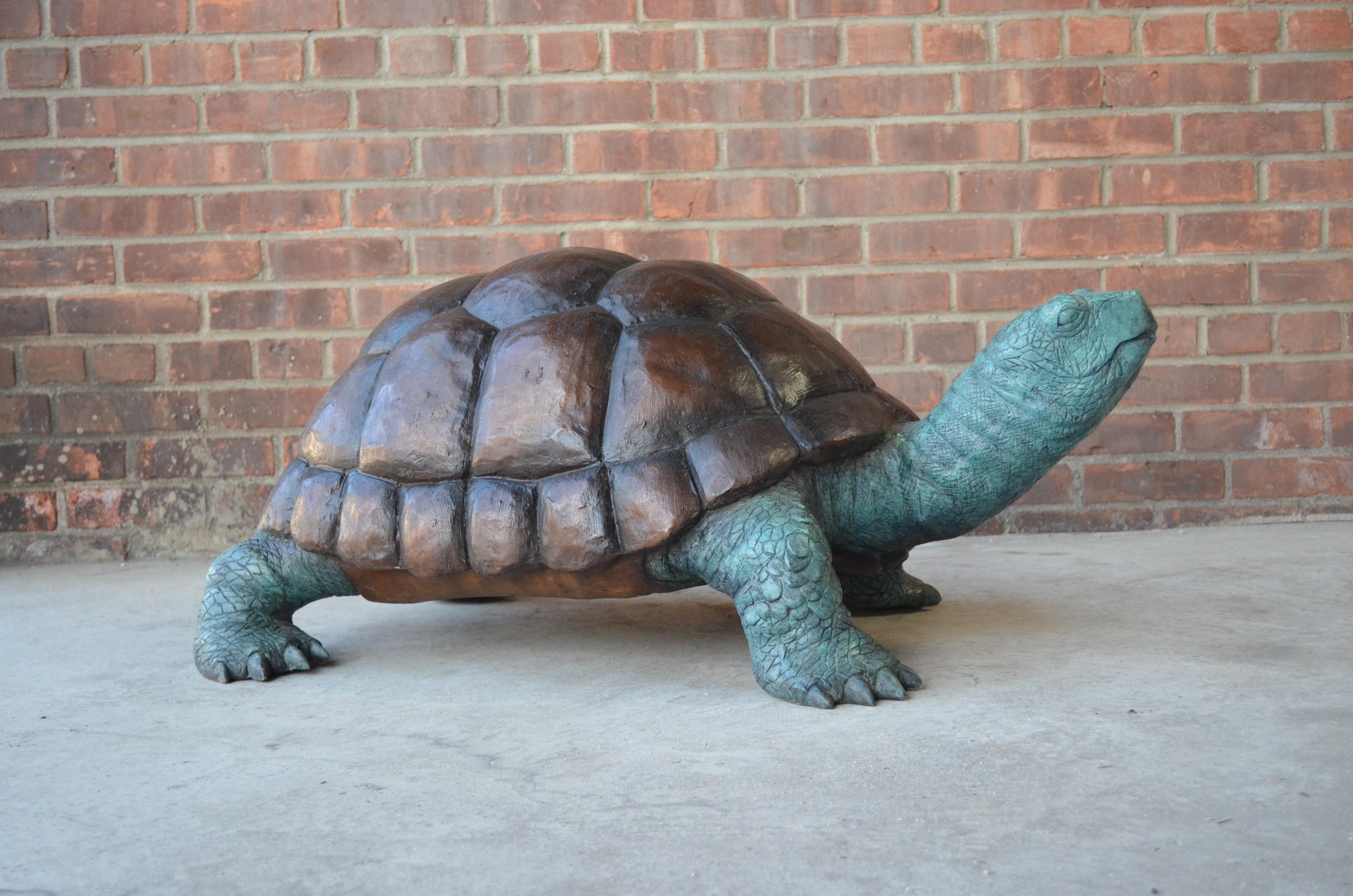 Bronze Fountain Garden Turtle Sculpture For Sale 8