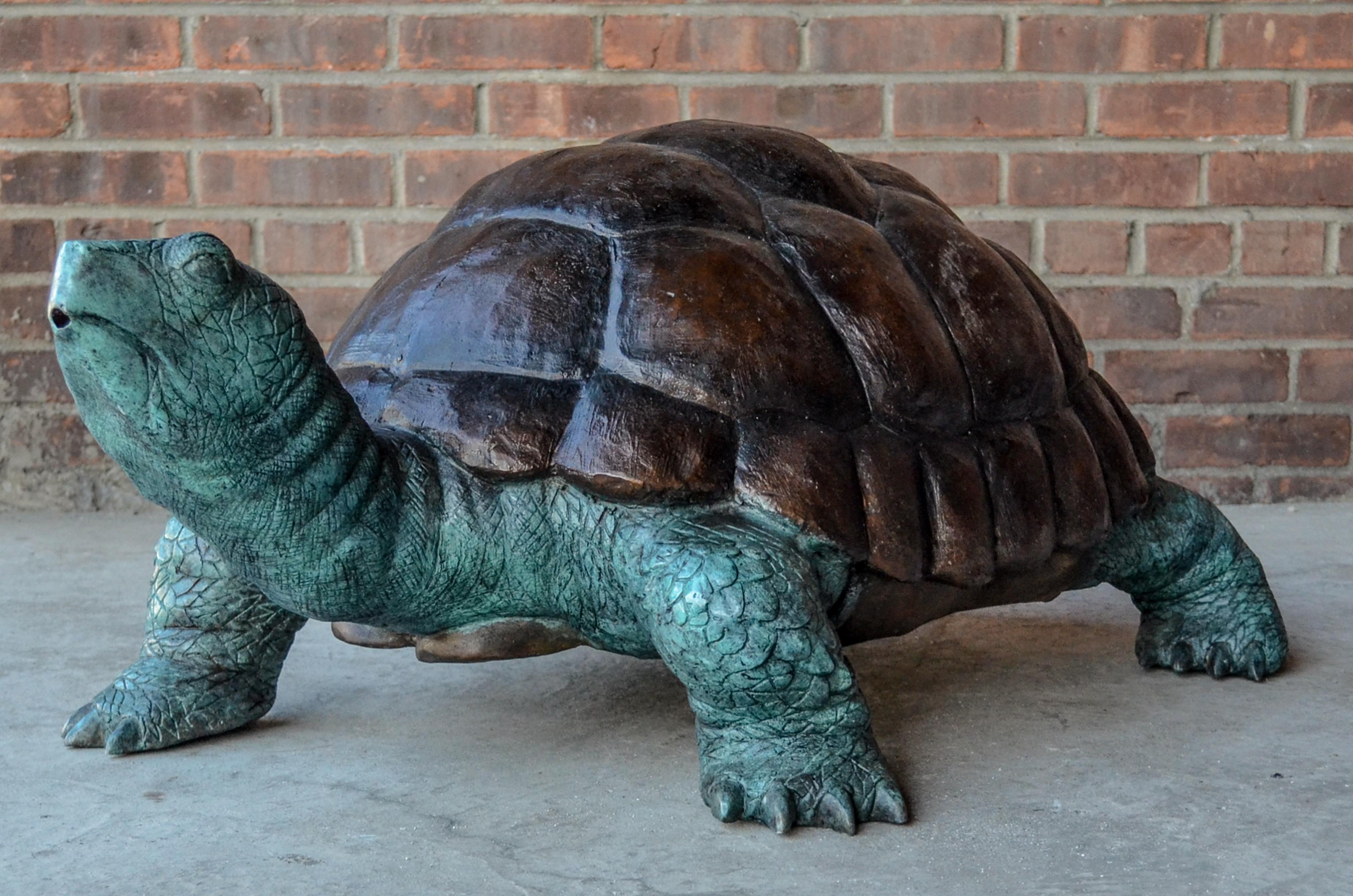 Bronze Fountain Garden Turtle Sculpture For Sale 11