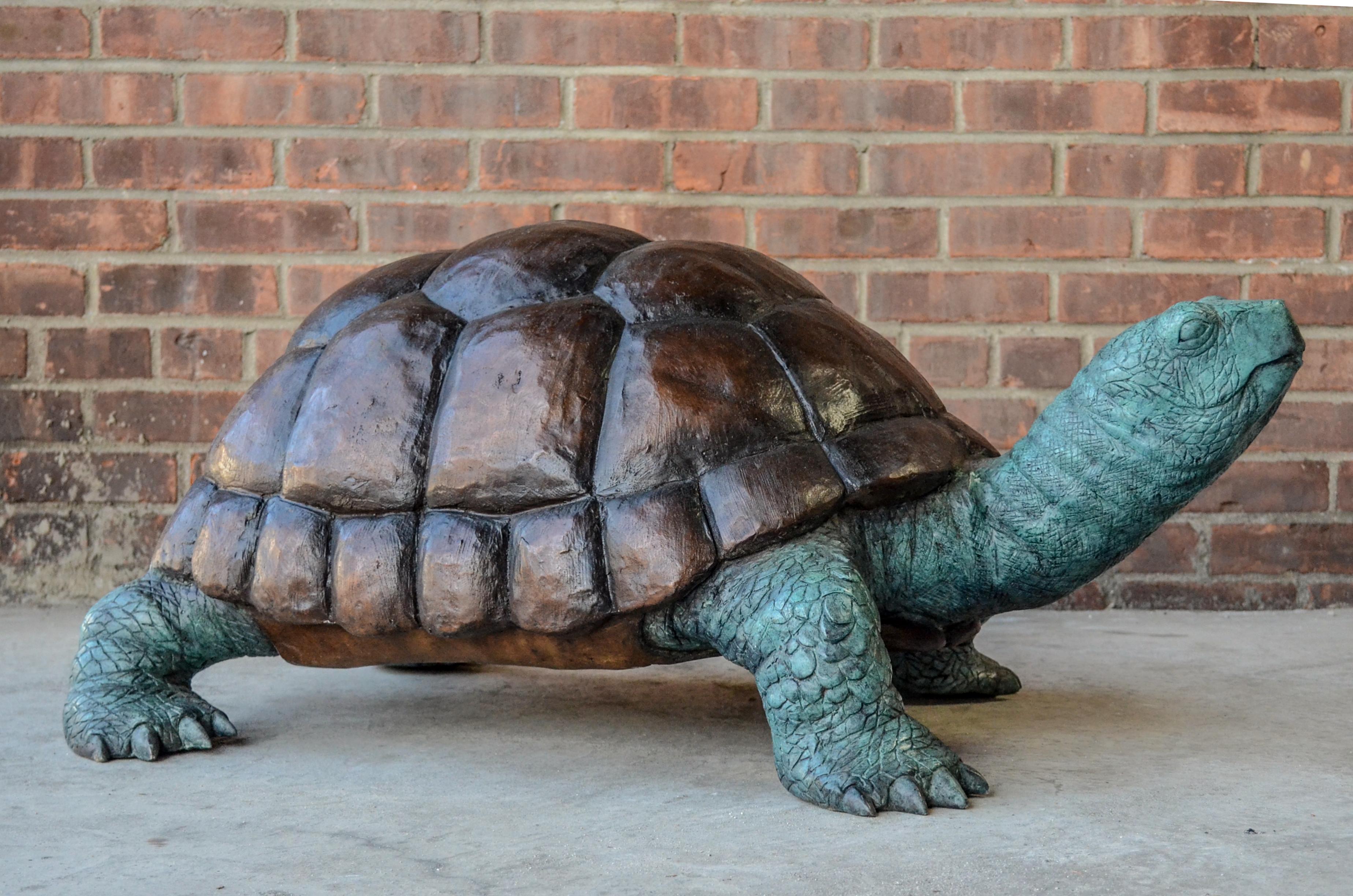 Bronze Fountain Garden Turtle Sculpture For Sale 12