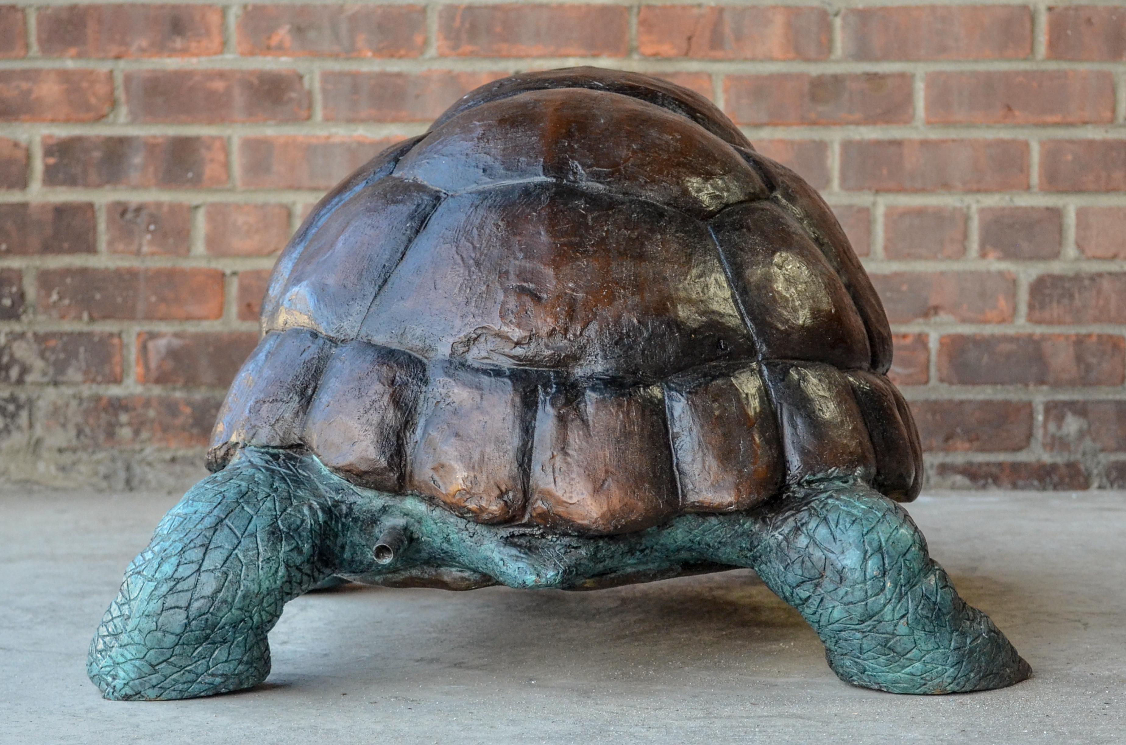 Bronze Fountain Garden Turtle Sculpture For Sale 13