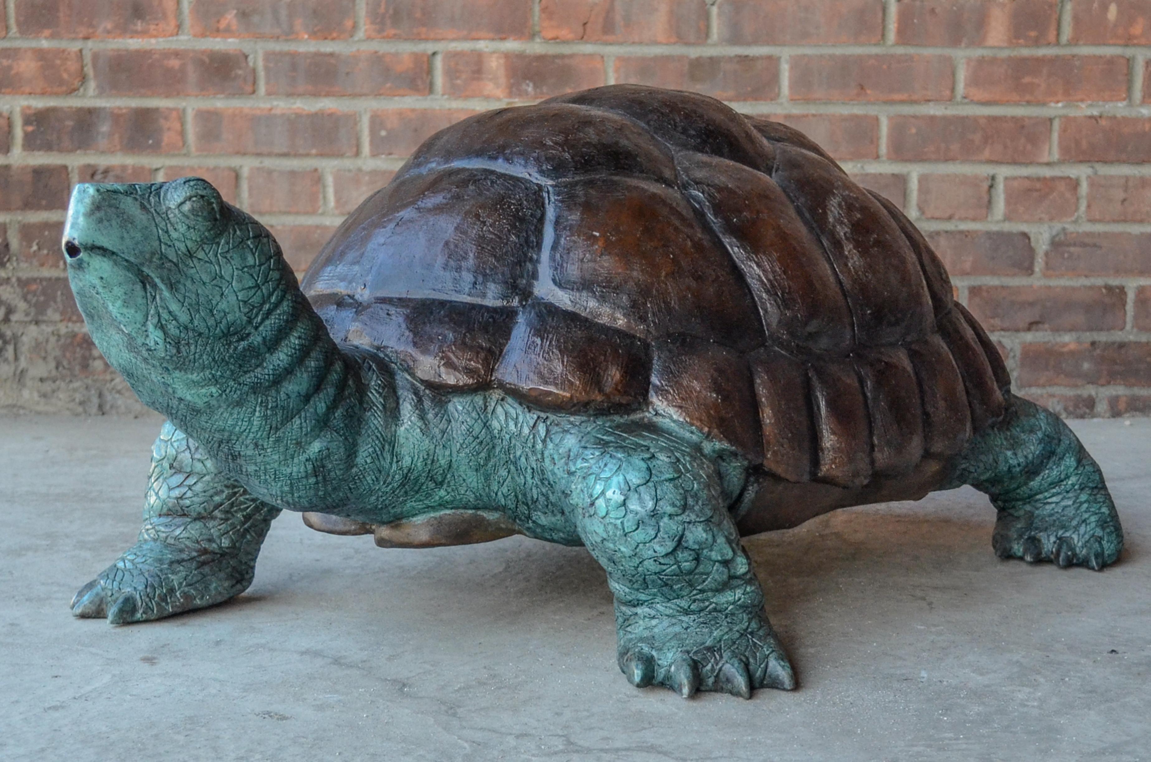 Contemporary Bronze Fountain Garden Turtle Sculpture