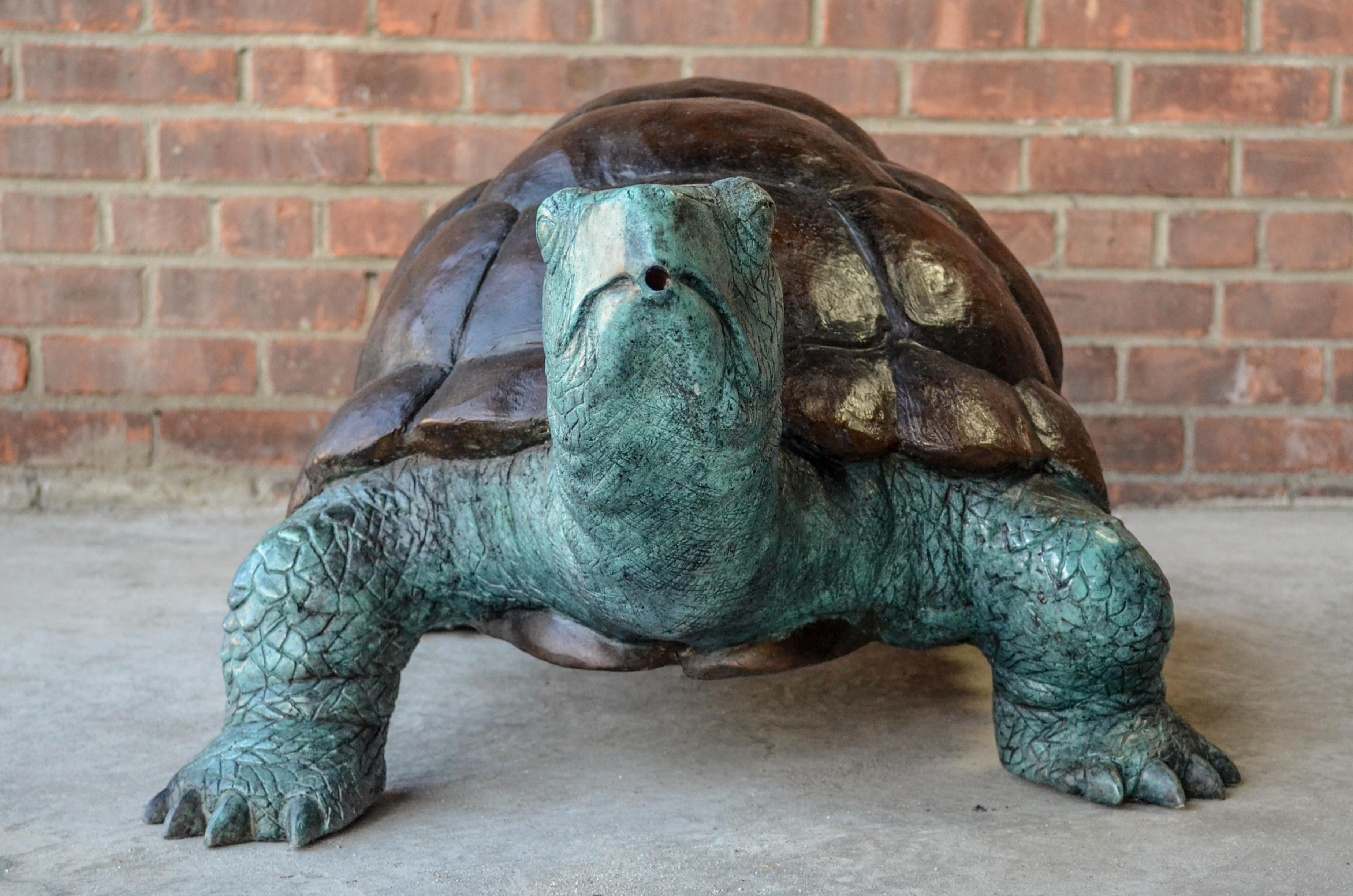 Bronze Fountain Garden Turtle Sculpture For Sale 2