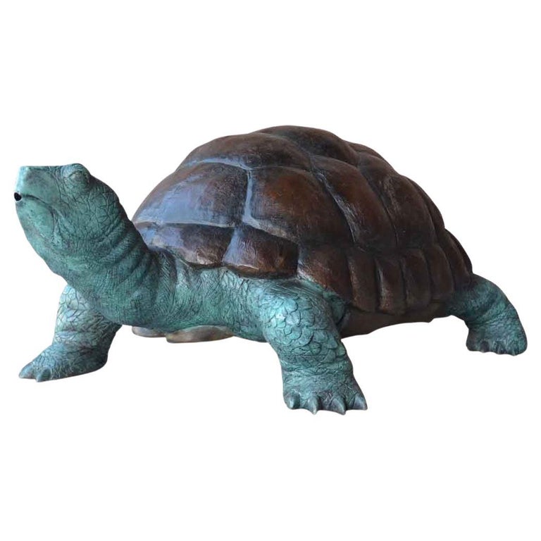 Bronze Fountain Garden Turtle Sculpture For Sale at 1stDibs