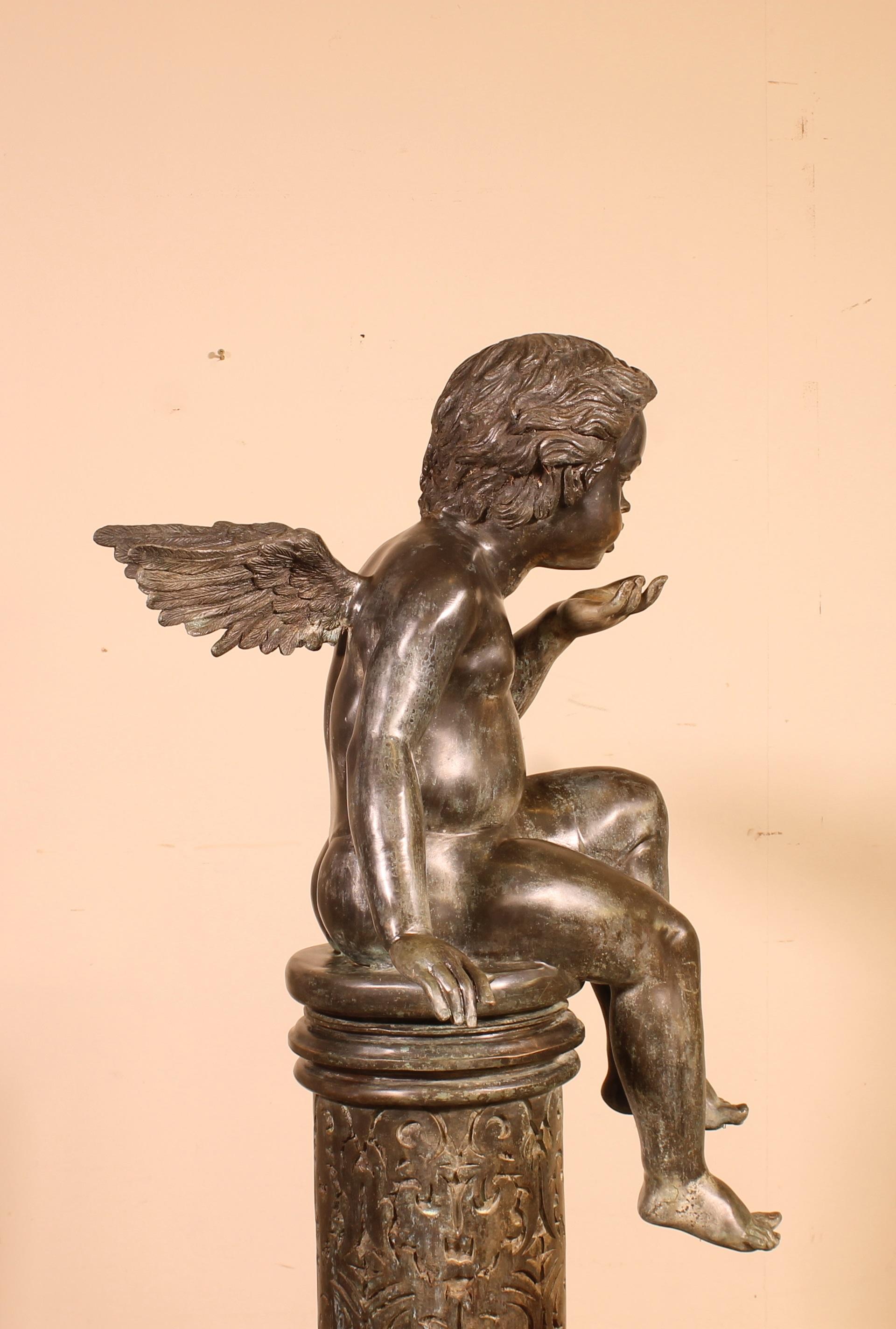 Bronze Fountain Representing an Angel Sitting on a Column 2