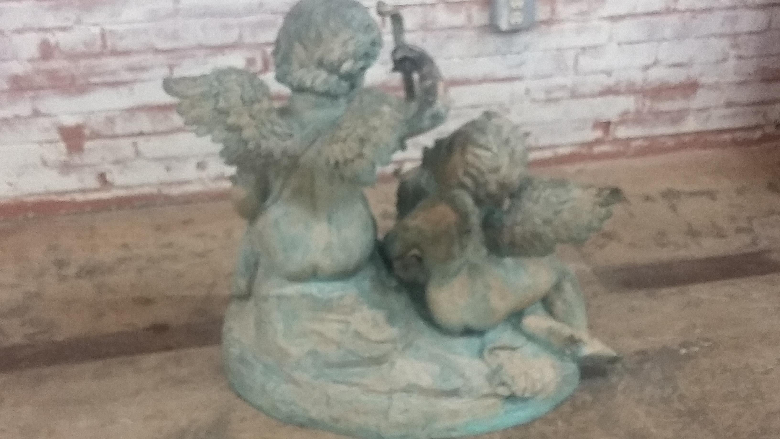 20th Century Bronze Fountain with Winged Cherubs