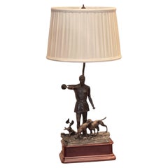 Lampe de chasse au renard en bronze