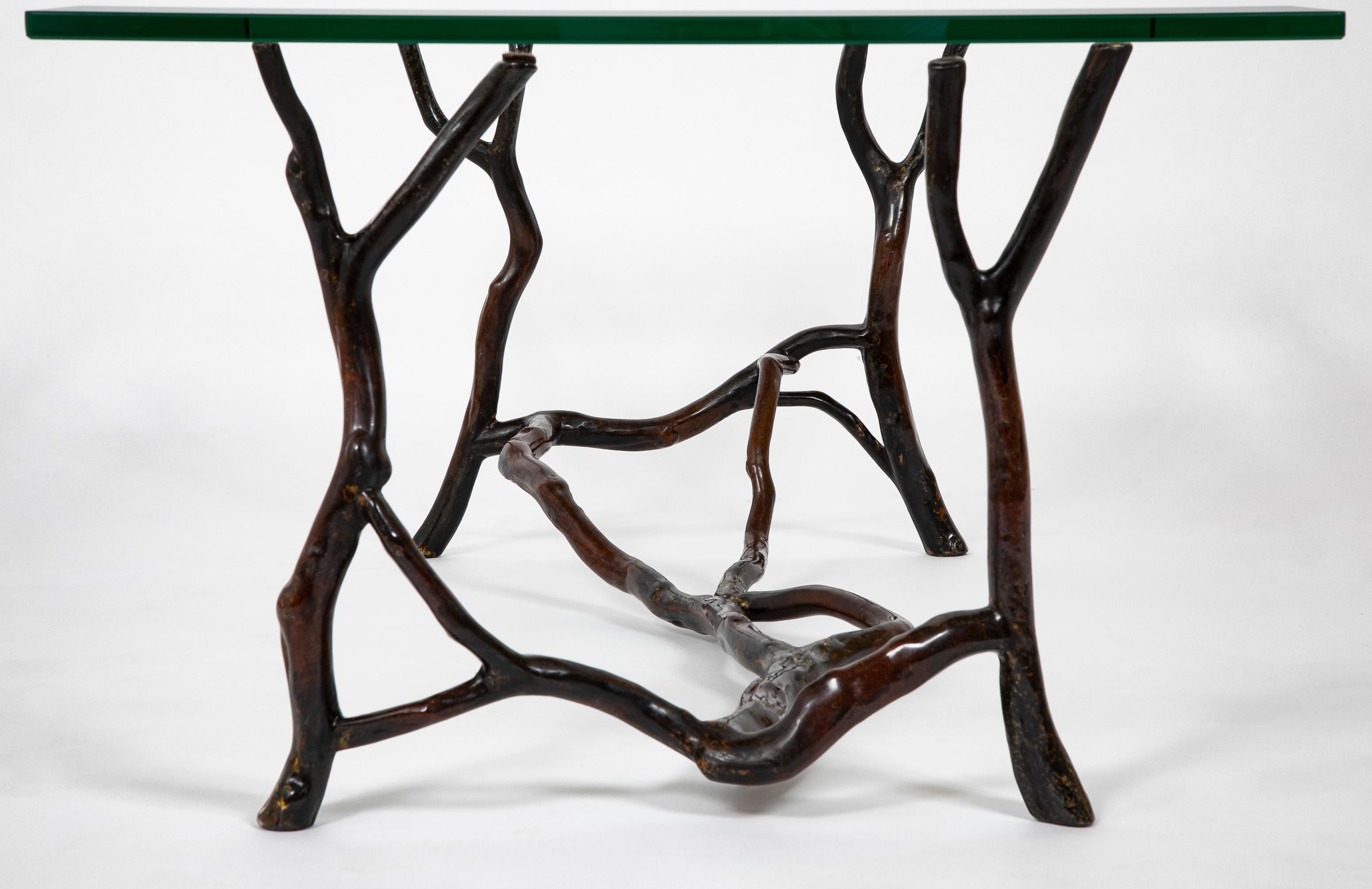 20th Century Bronze Frame Coffee Table Attributed to Carl Gillberg For Sale